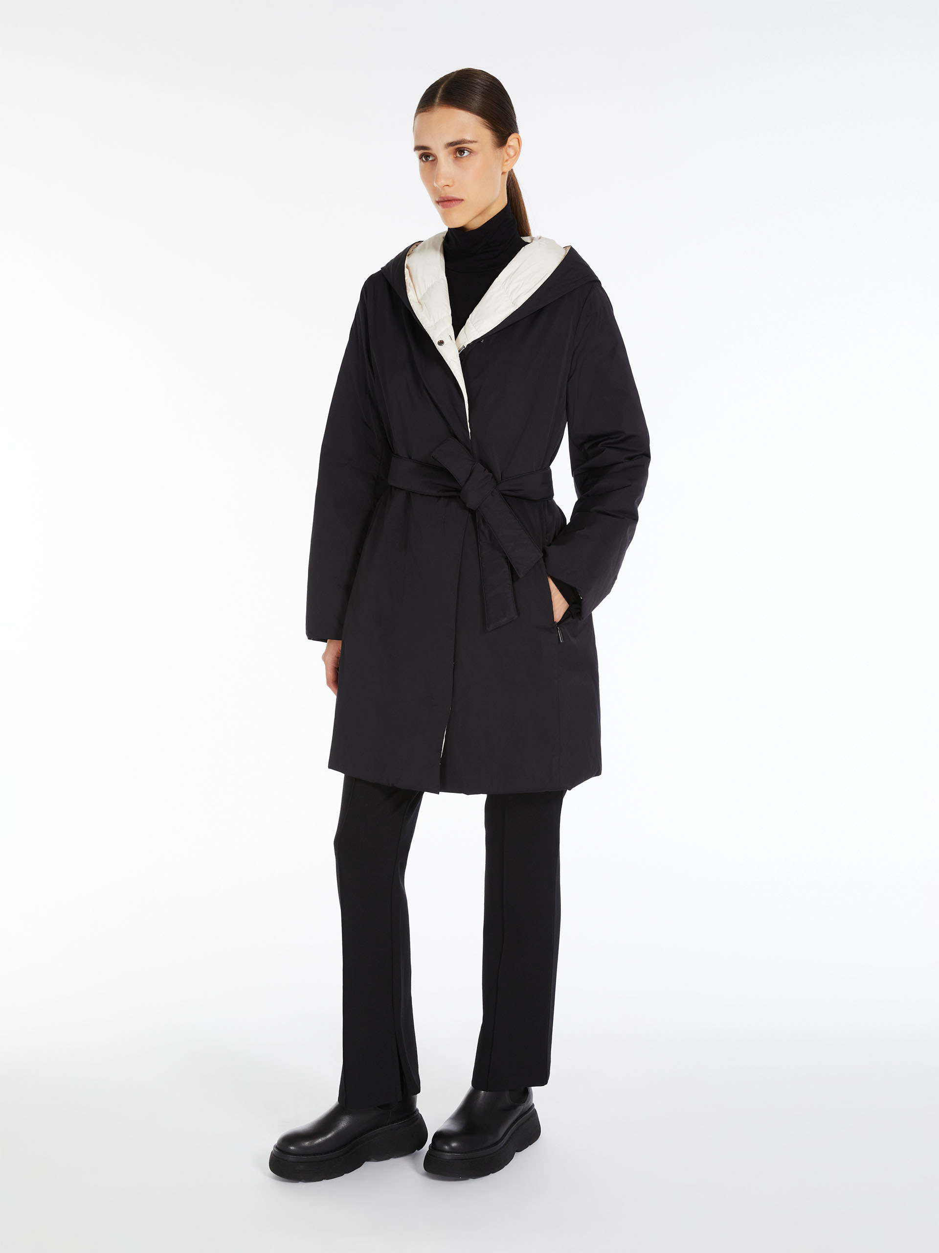 MAX MARA - Reversible technical fabric down jacket - BLACK - MAX MARA SALE