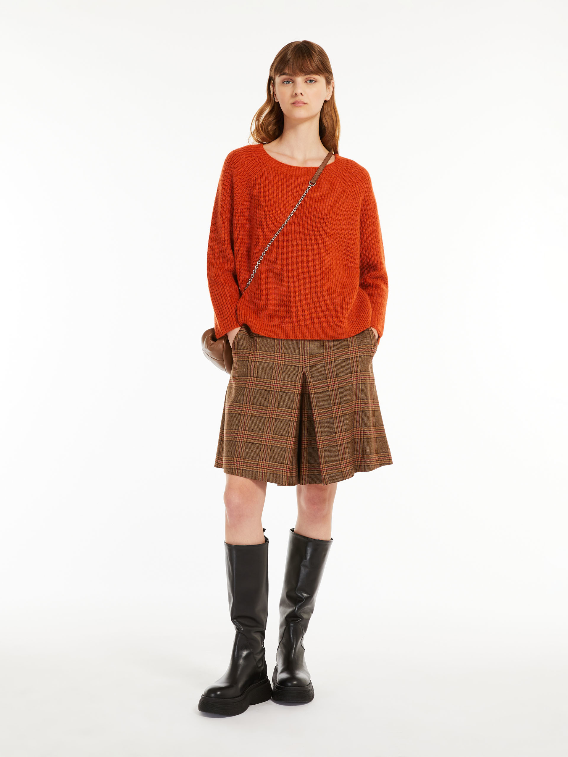 MAX MARA - Mohair yarn sweater - ORANGE - MAX MARA SALE