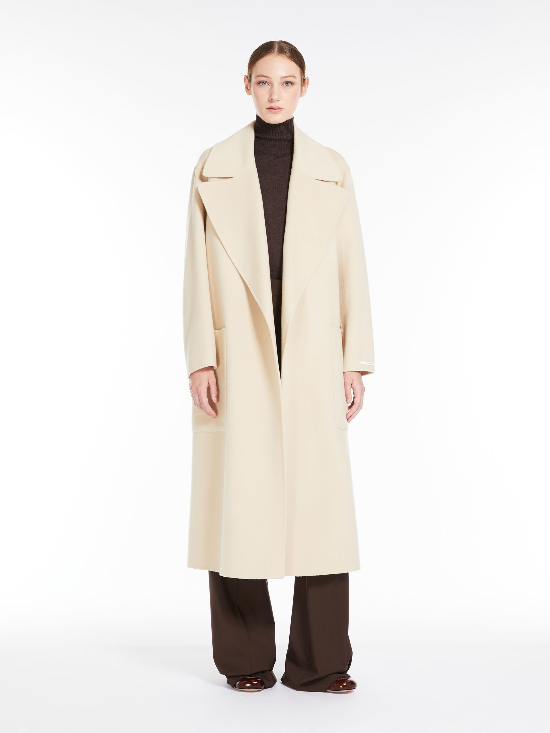 MAX MARA - Pure wool mock polo-neck sweater - BROWN - MAX MARA SALE