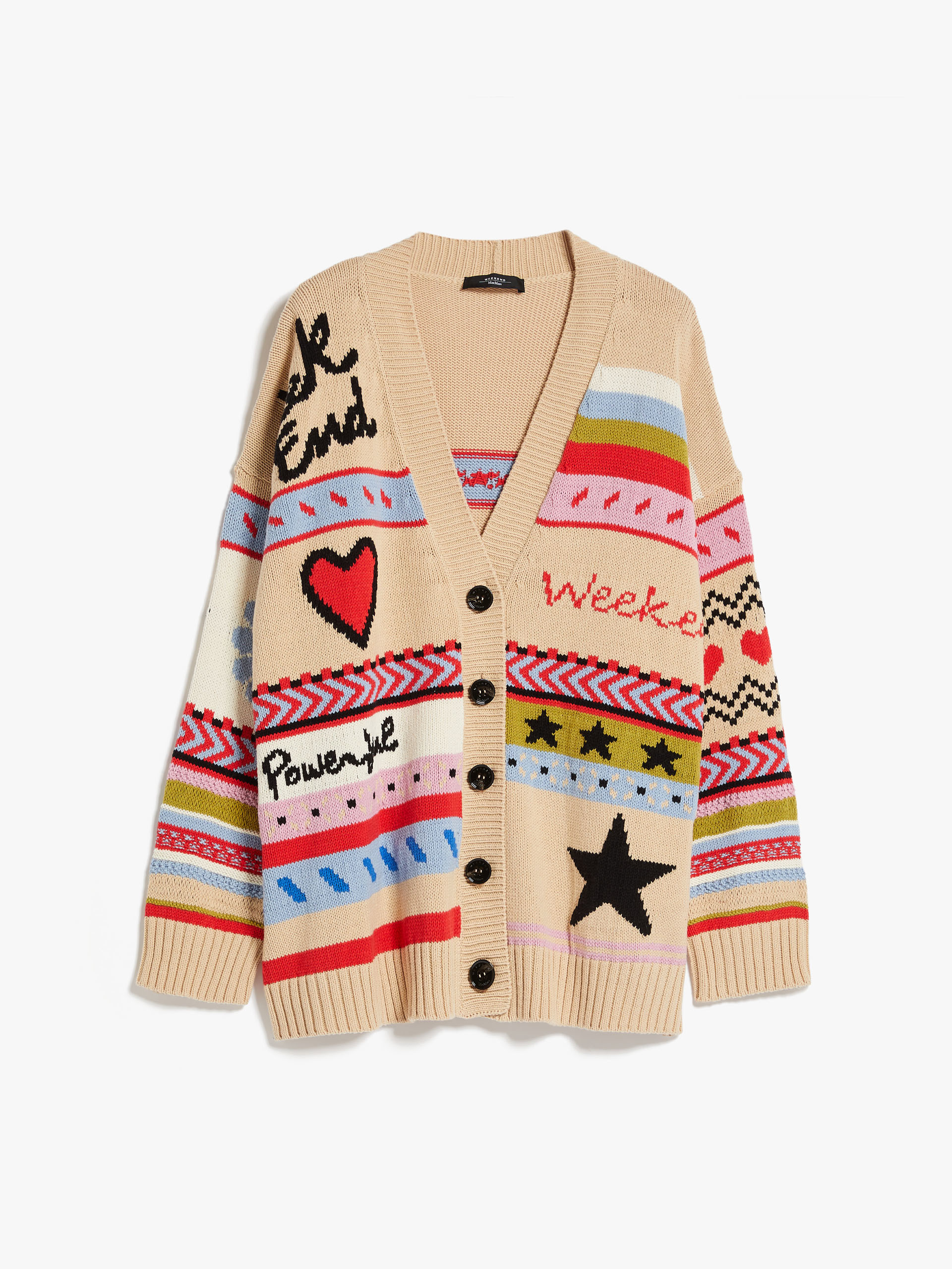 MAX MARA - Oversized jacquard cotton cardigan - BEIGE - MAX MARA SALE