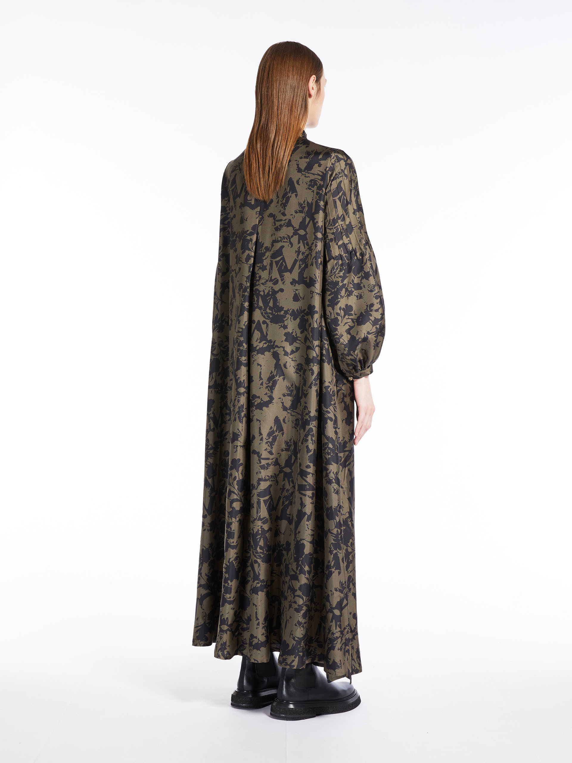MAX MARA - Printed silk twill dress - KAKI - MAX MARA SALE