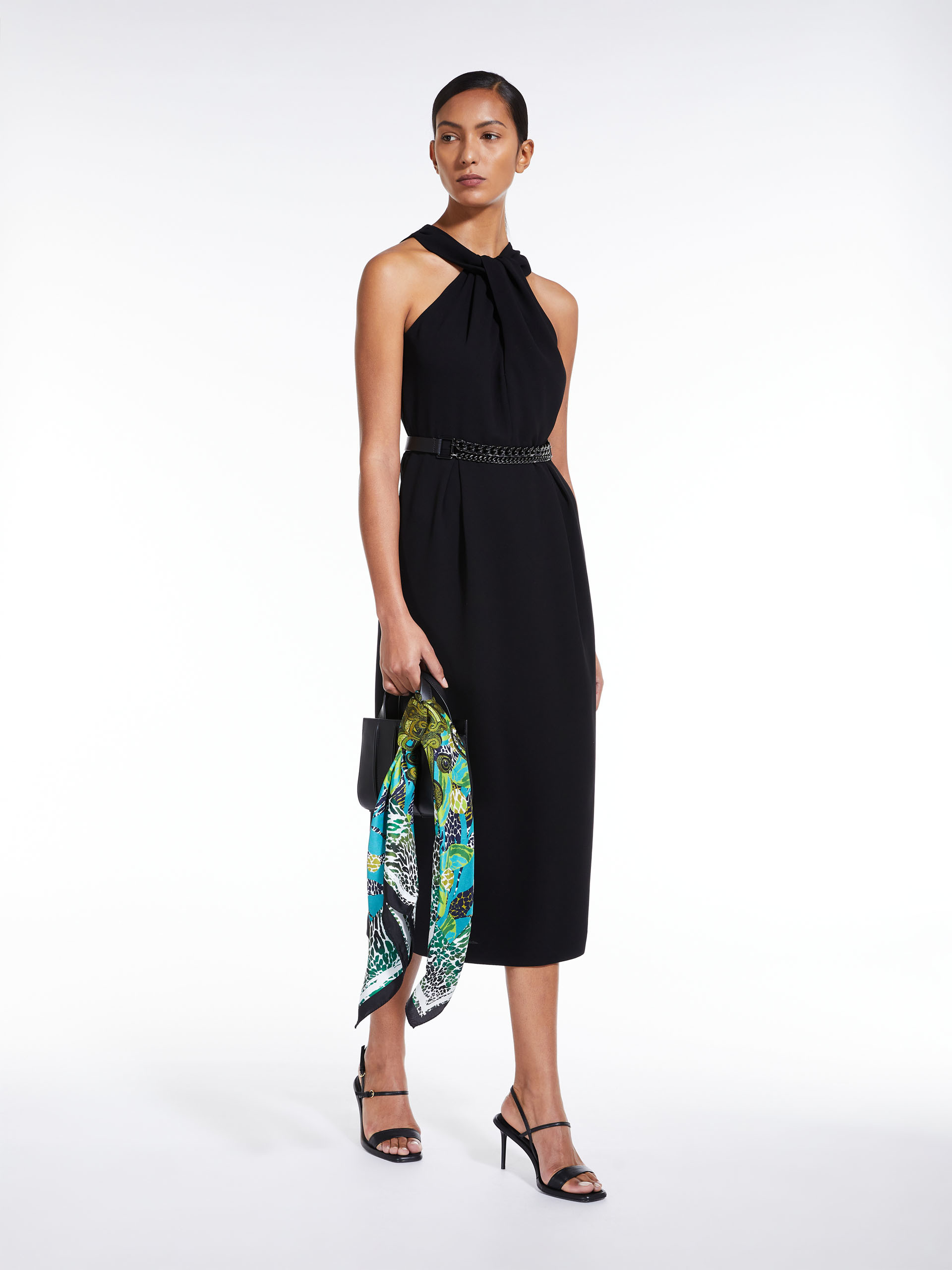 MAX MARA - Cady dress with pleats - BLACK - MAX MARA SALE