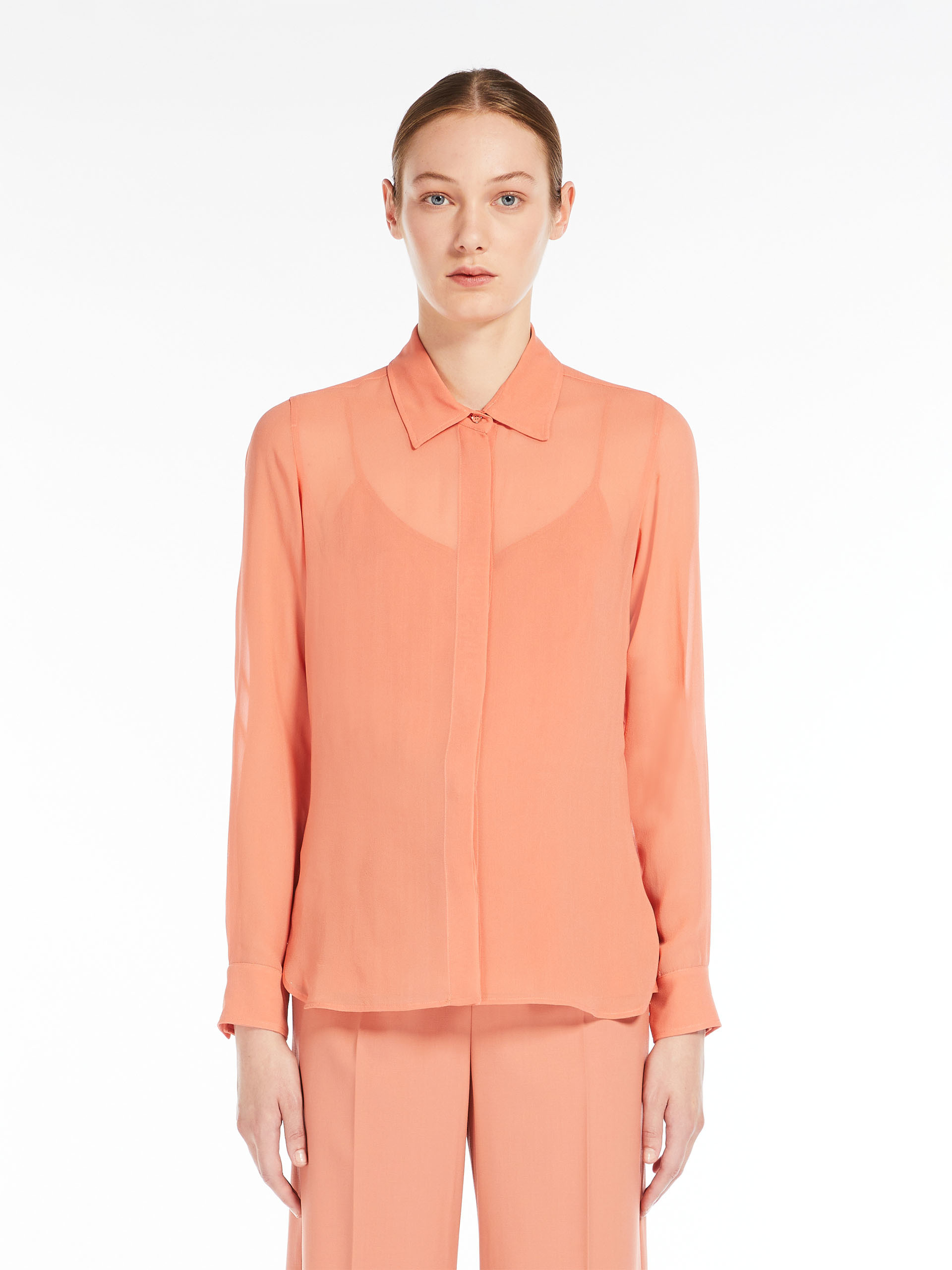 MAX MARA - Silk georgette shirt - SALMON - MAX MARA SALE