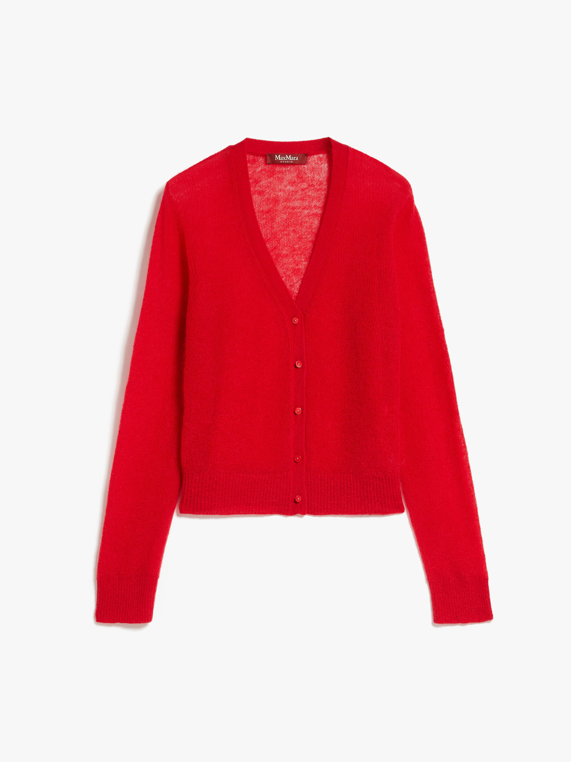 MAX MARA - Mohair gauze cardigan - RED - MAX MARA SALE