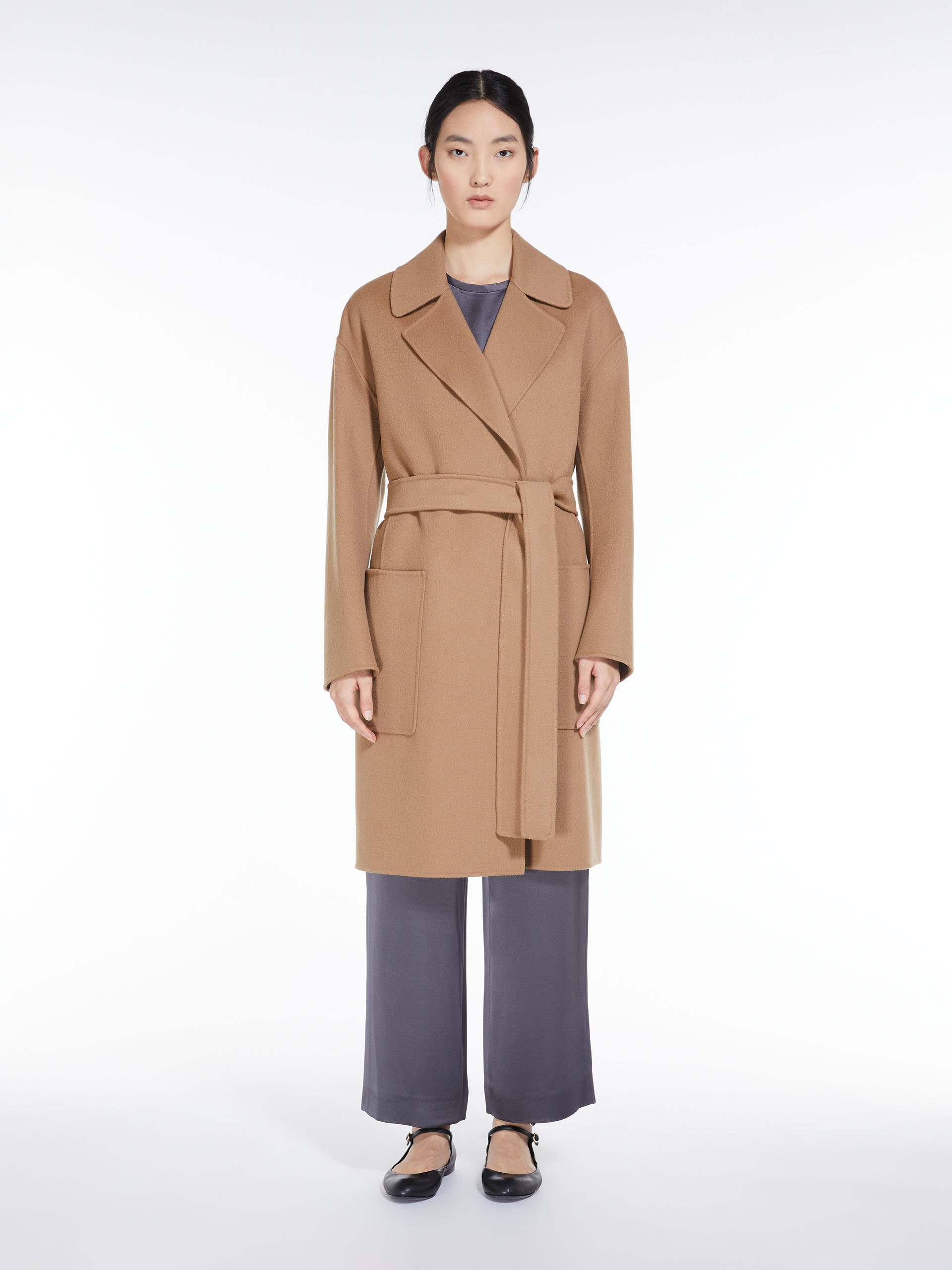 MAX MARA - Wool robe coat - CAMEL - MAX MARA SALE