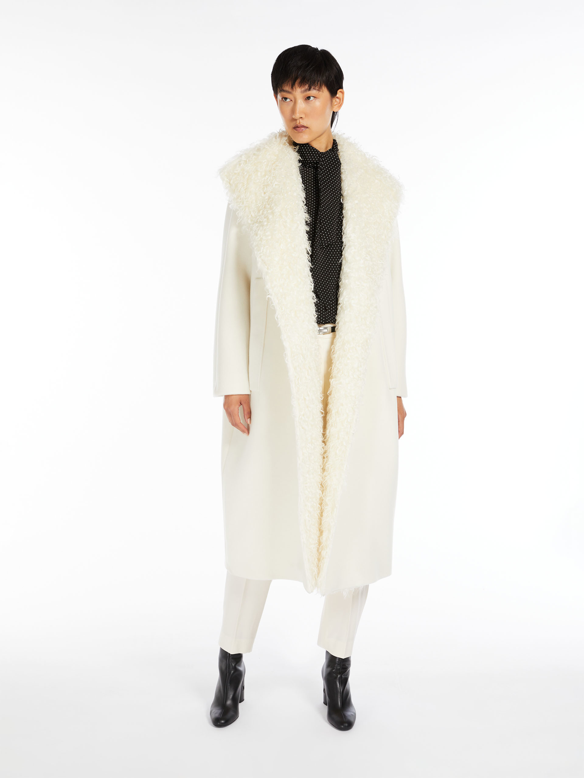 MAX MARA - Wool beaver cloth coat - WHITE - MAX MARA SALE