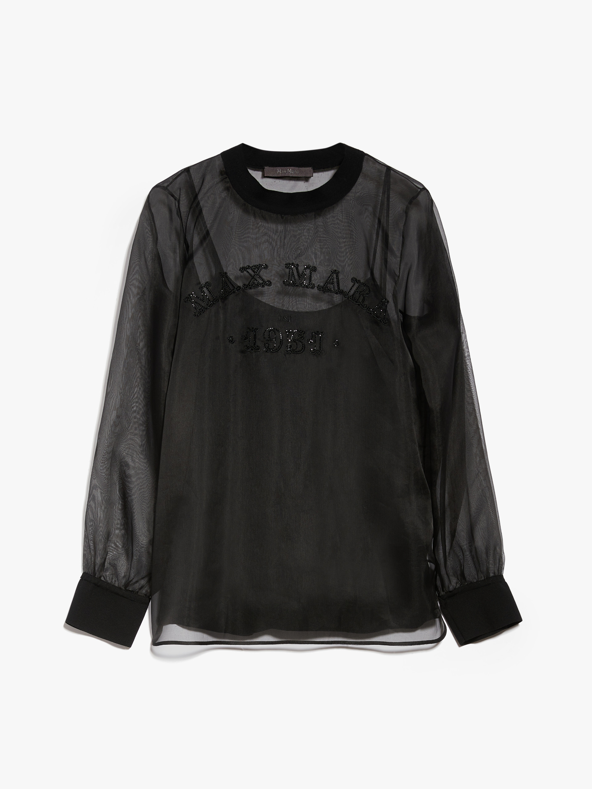MAX MARA - Silk organza blouse - BLACK - MAX MARA SALE