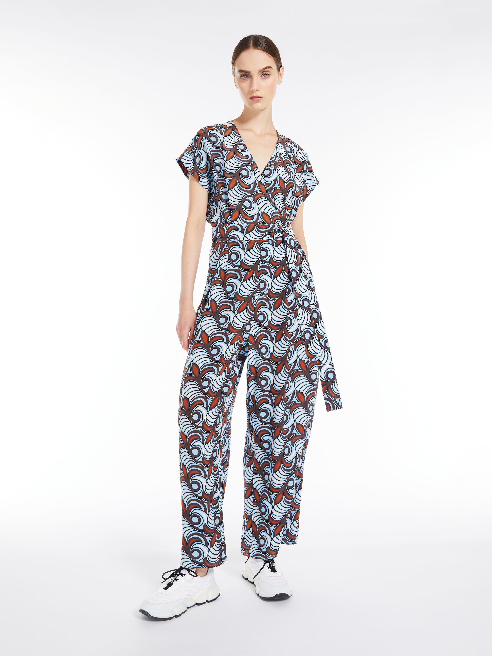 MAX MARA - Jumpsuit in pure silk - TOBACCO - MAX MARA SALE