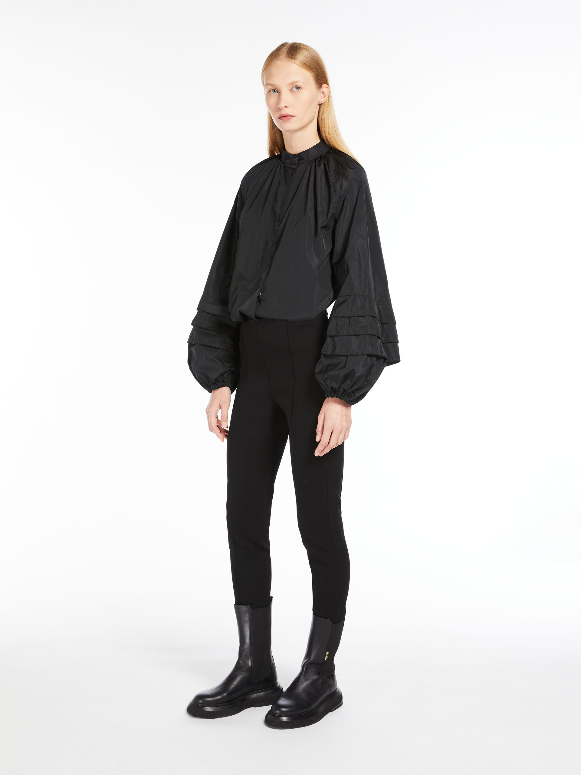 MAX MARA - Feminine shirt in silk taffeta - BLACK - MAX MARA SALE
