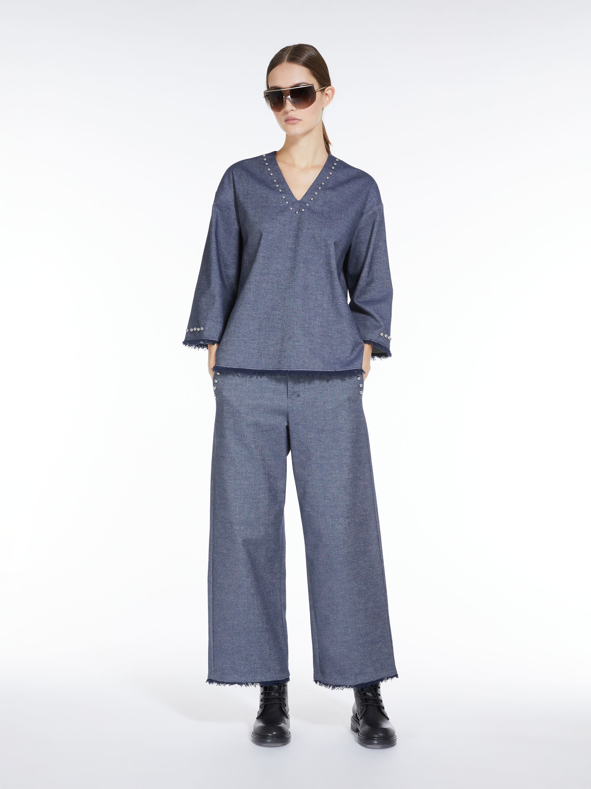 MAX MARA - Denim-look cotton tunic - MIDNIGHTBLUE - MAX MARA SALE
