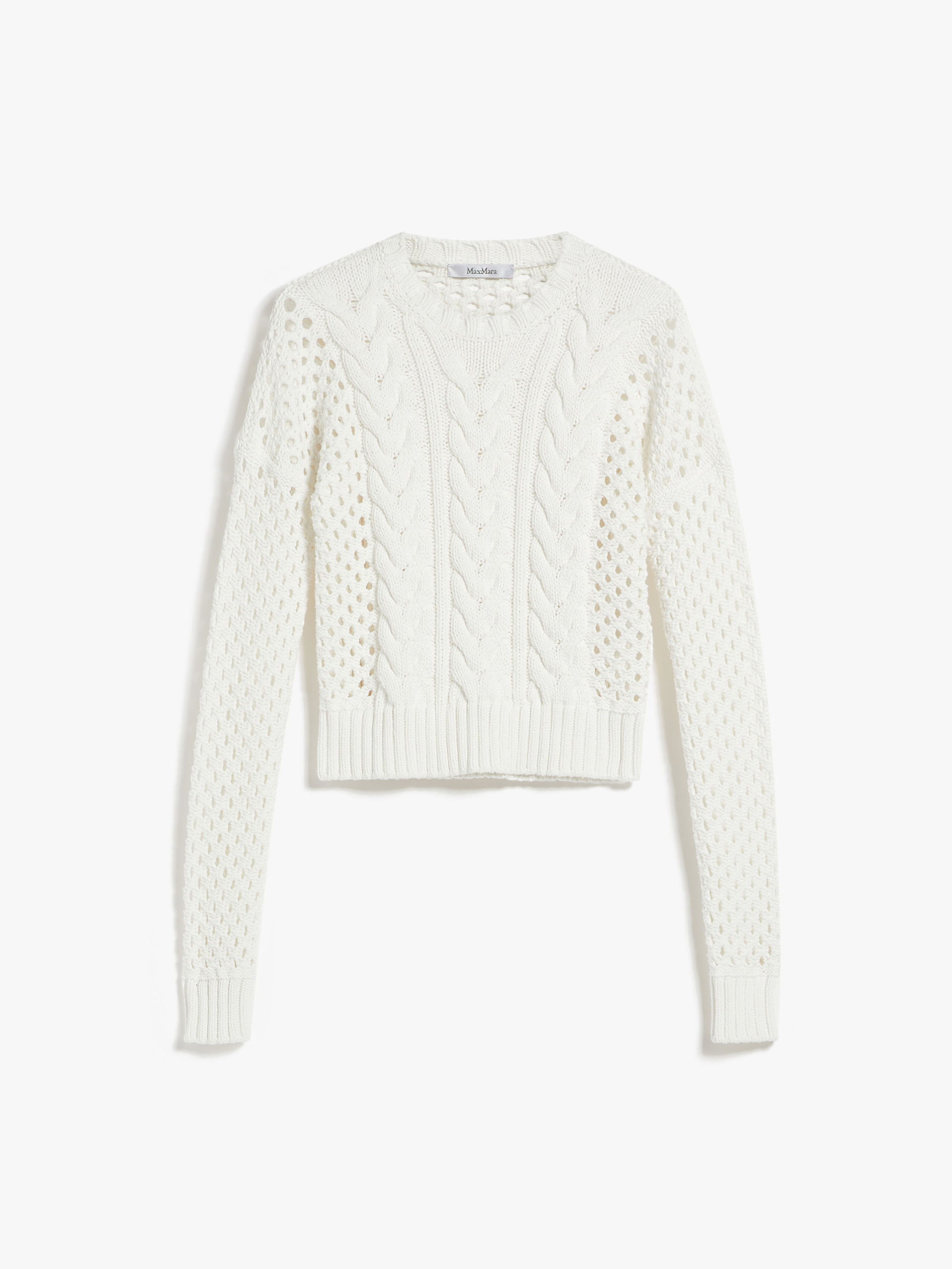MAX MARA - Cable knit cotton jumper - SILK - MAX MARA SALE