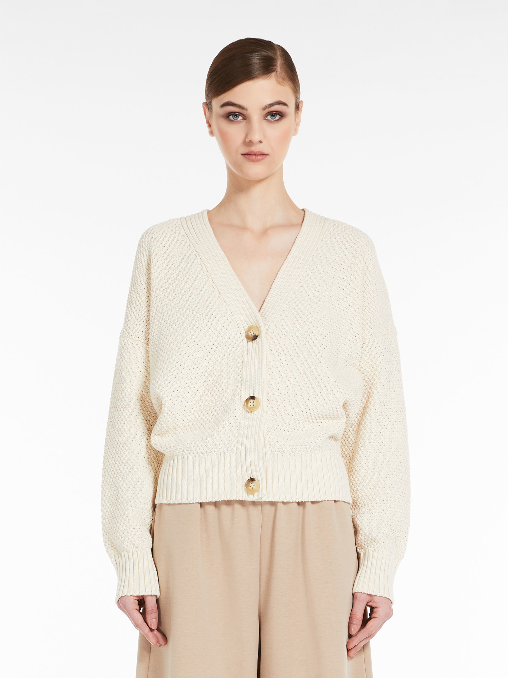 MAX MARA - Oversized cotton cardigan - IVORY - MAX MARA SALE