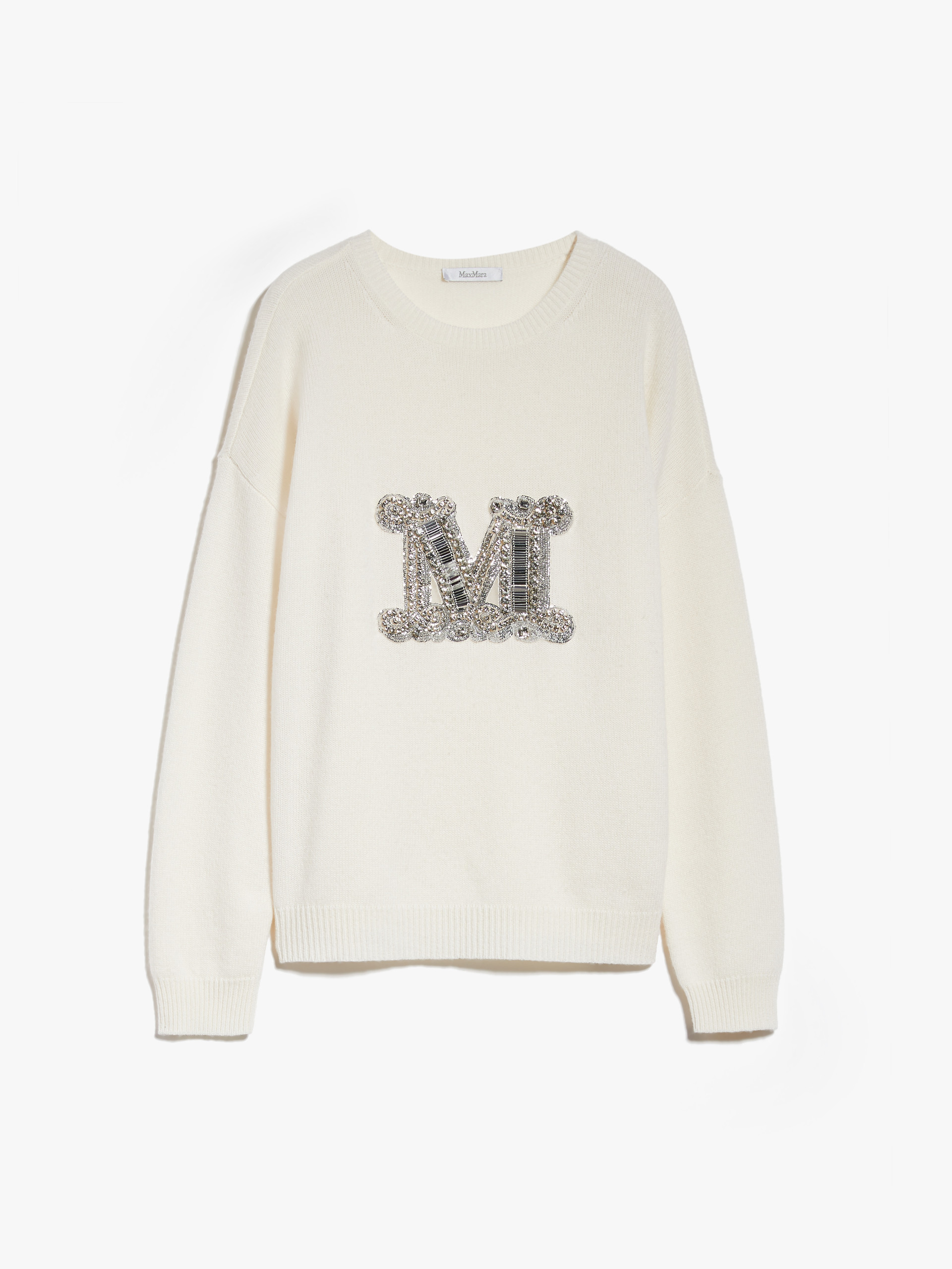 MAX MARA - Jewel embroidered cashmere jumper - WHITE - MAX MARA SALE
