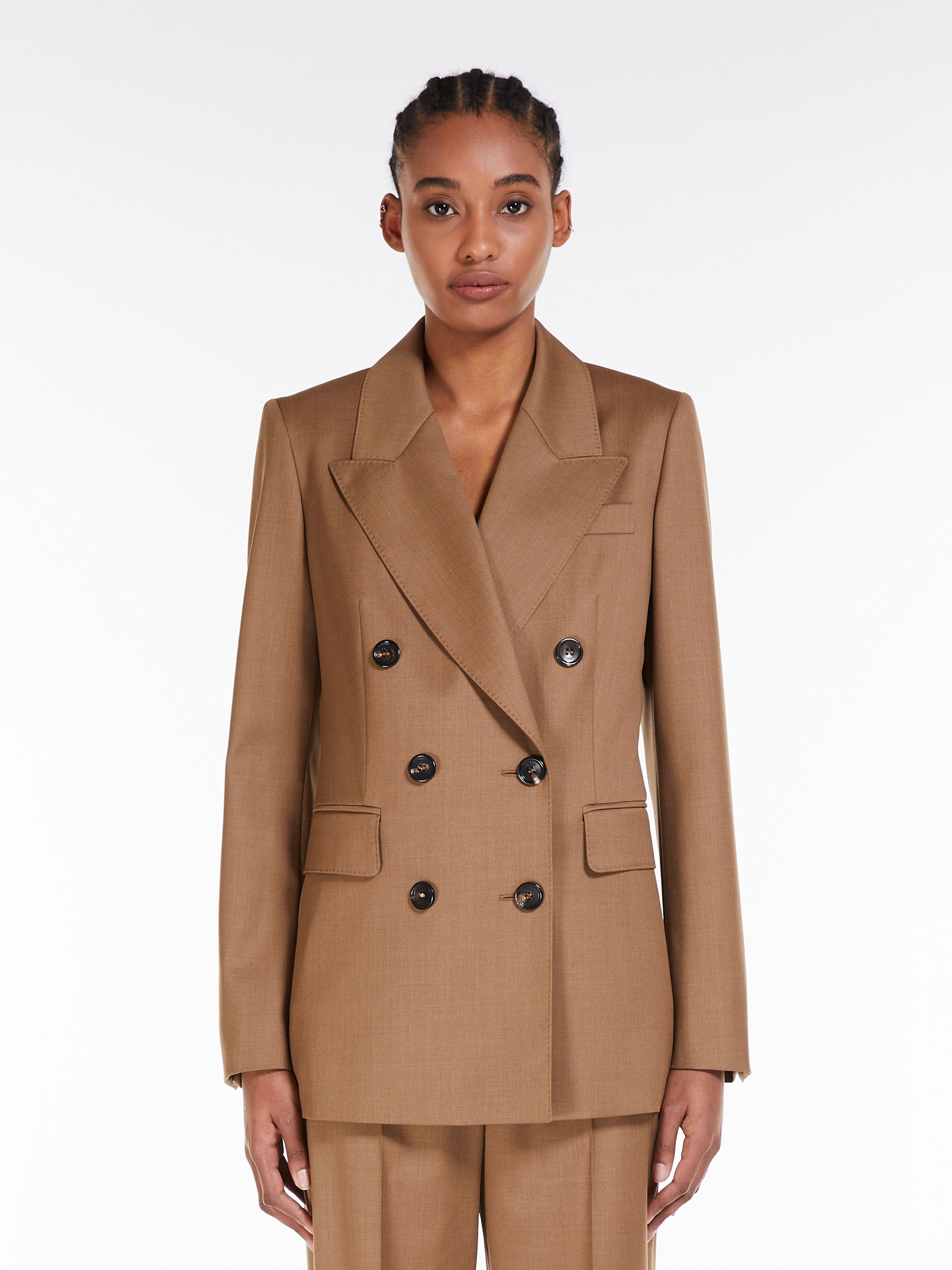 MAX MARA - Double-breasted wool blazer - TOBACCO - MAX MARA SALE
