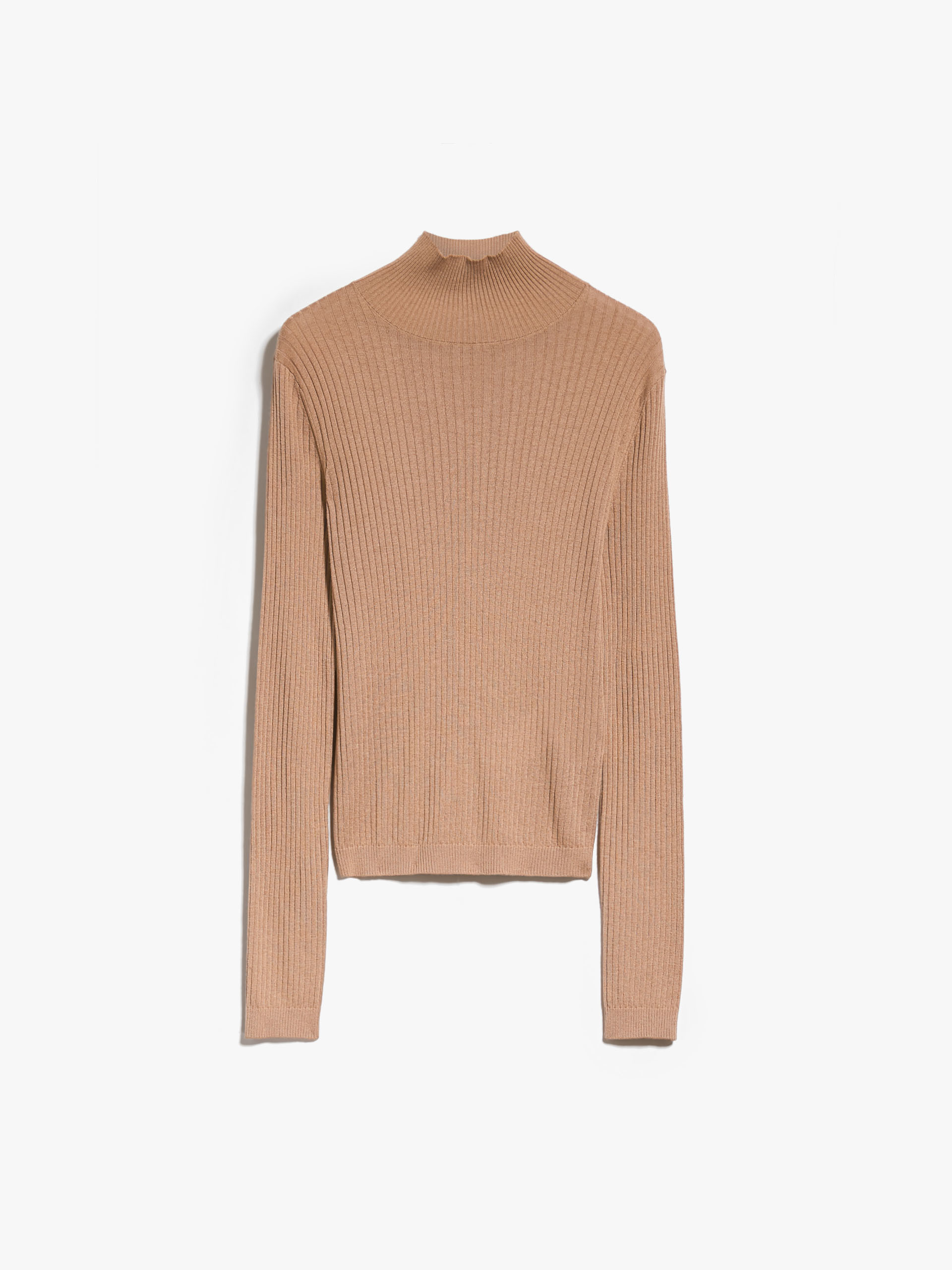 MAX MARA - Rib-knit wool and silk polo-neck sweater - CAMEL - MAX MARA SALE