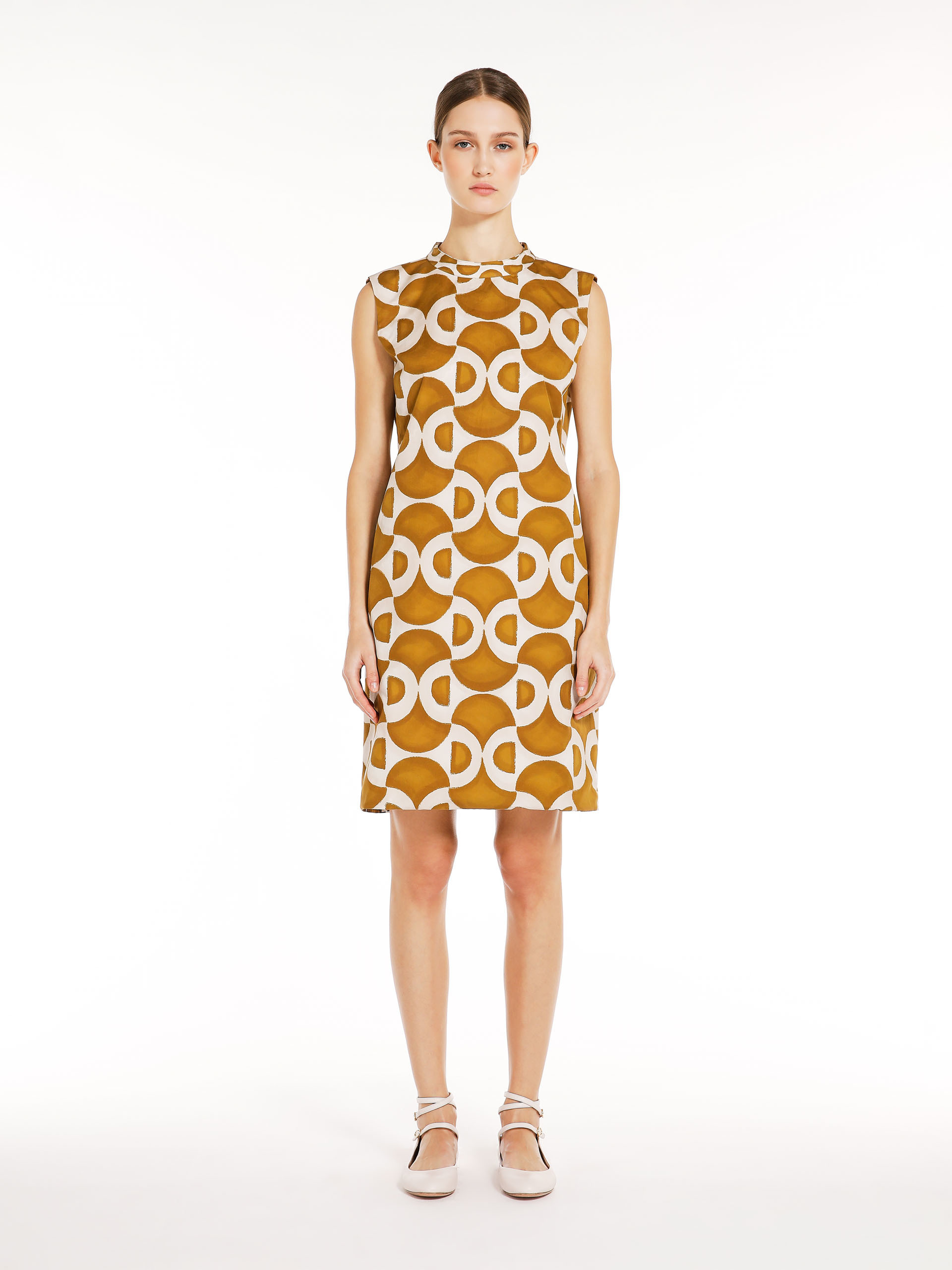 MAX MARA - Reversible printed poplin dress - OCHRE - MAX MARA SALE