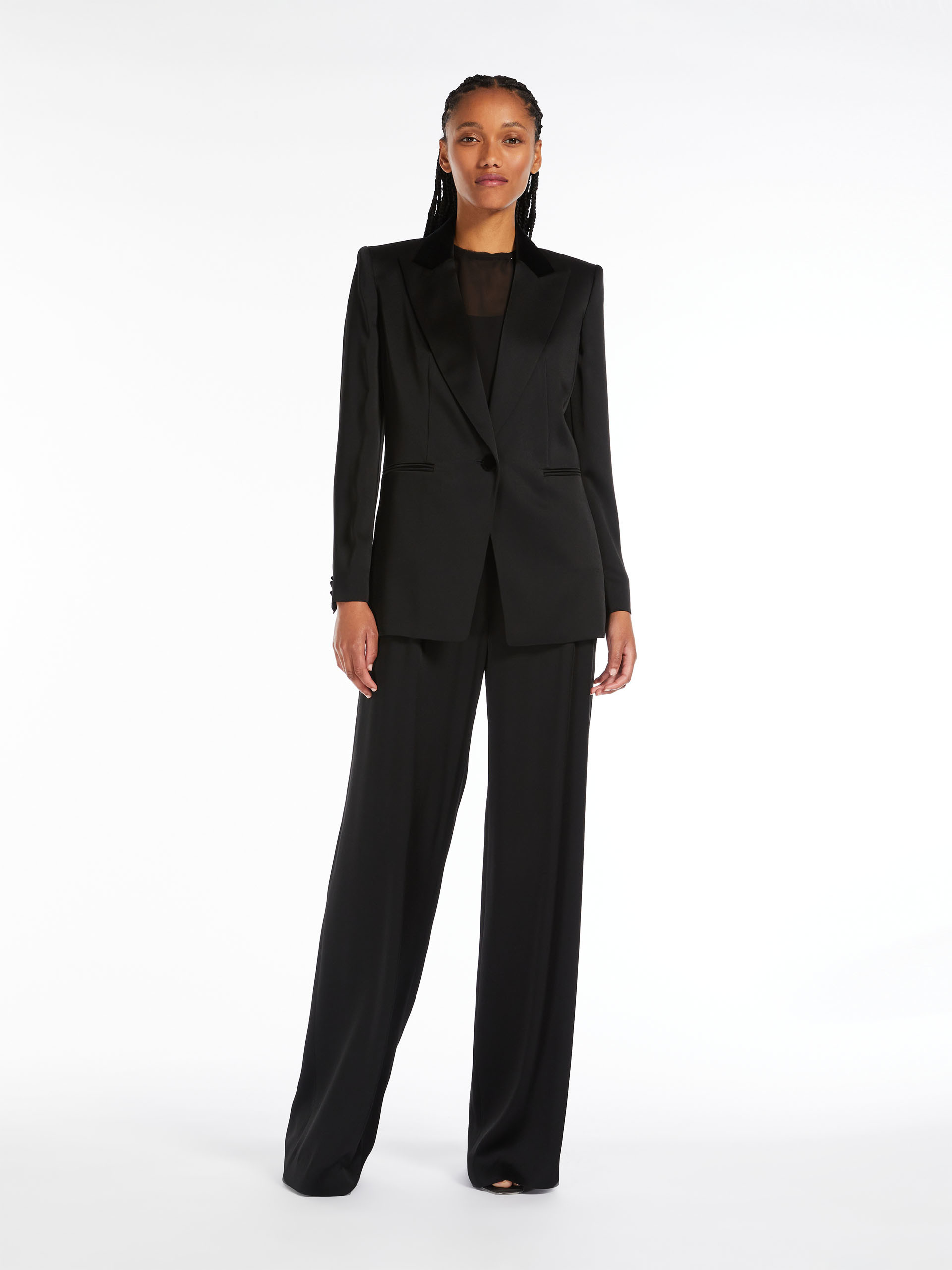 MAX MARA - Silk georgette blouse - BLACK - MAX MARA SALE