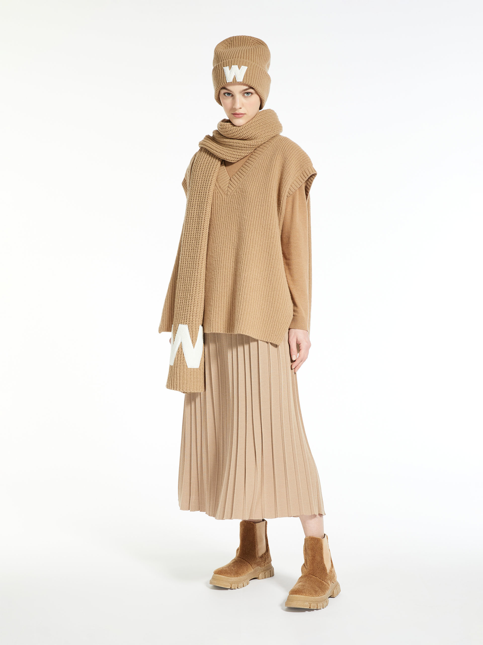 MAX MARA - Wool yarn gilet - CAMEL - MAX MARA SALE