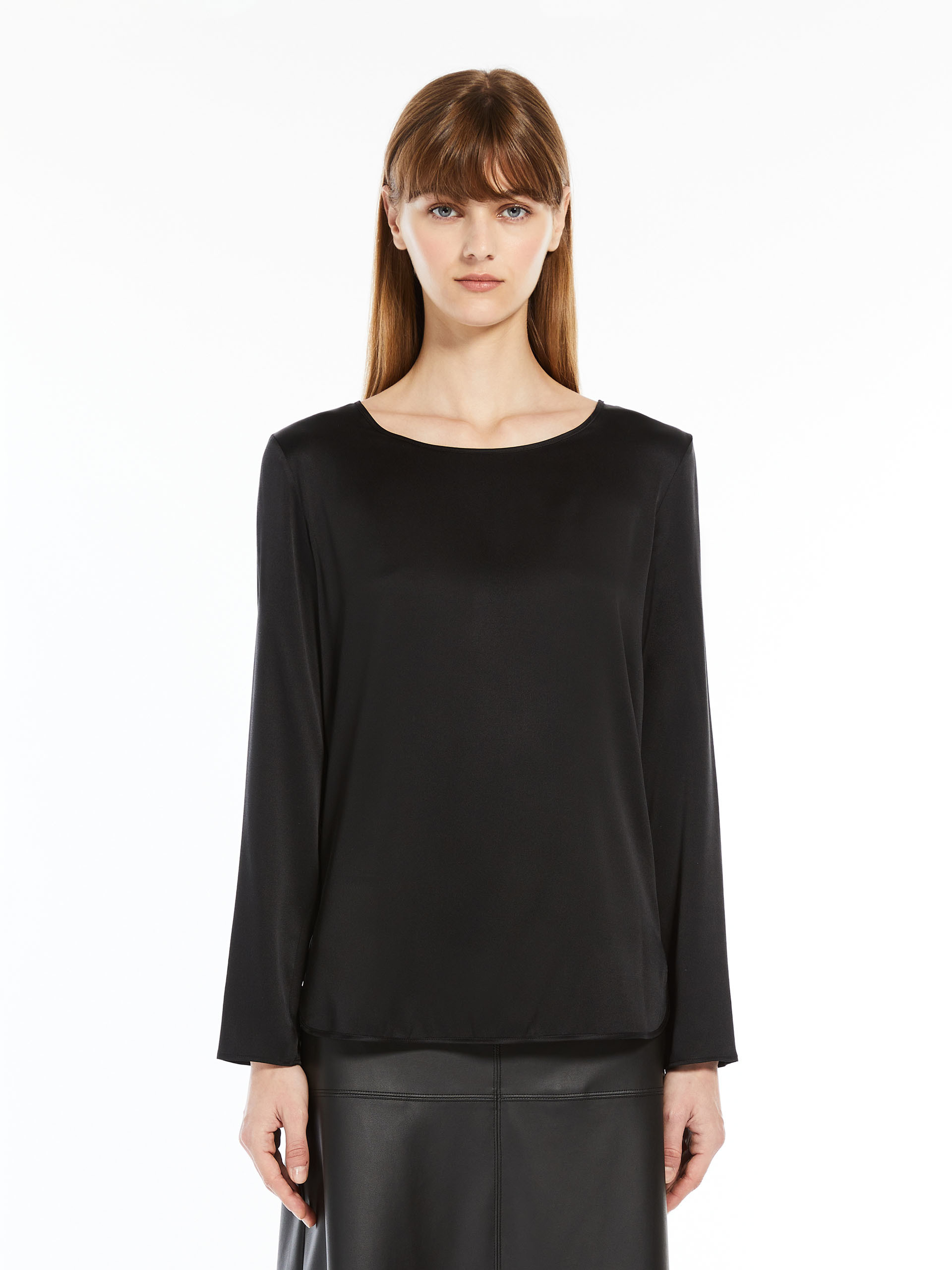 MAX MARA - Silk satin top - BLACK - MAX MARA SALE