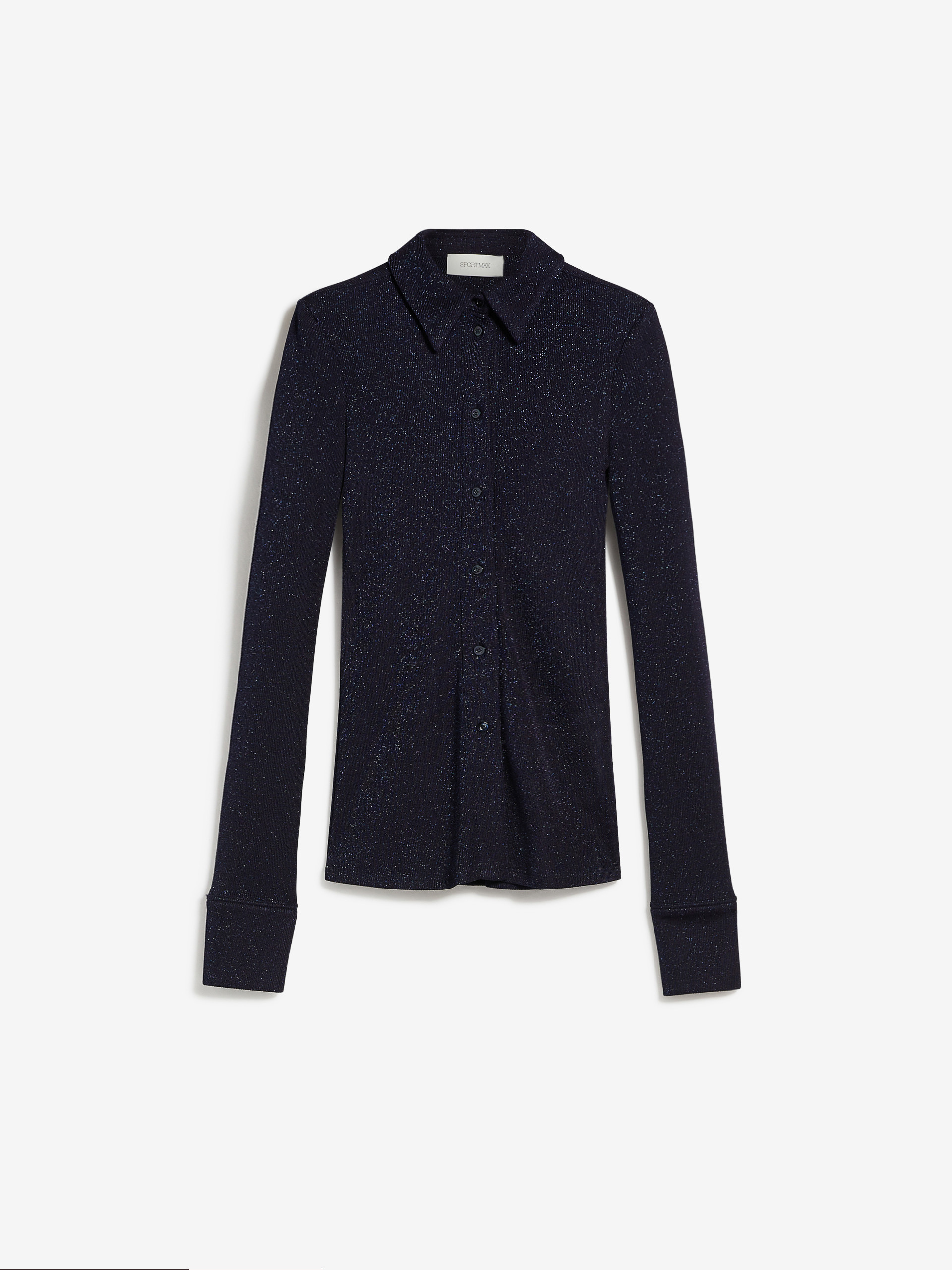 MAX MARA - Lurex jersey shirt - NAVY - MAX MARA SALE