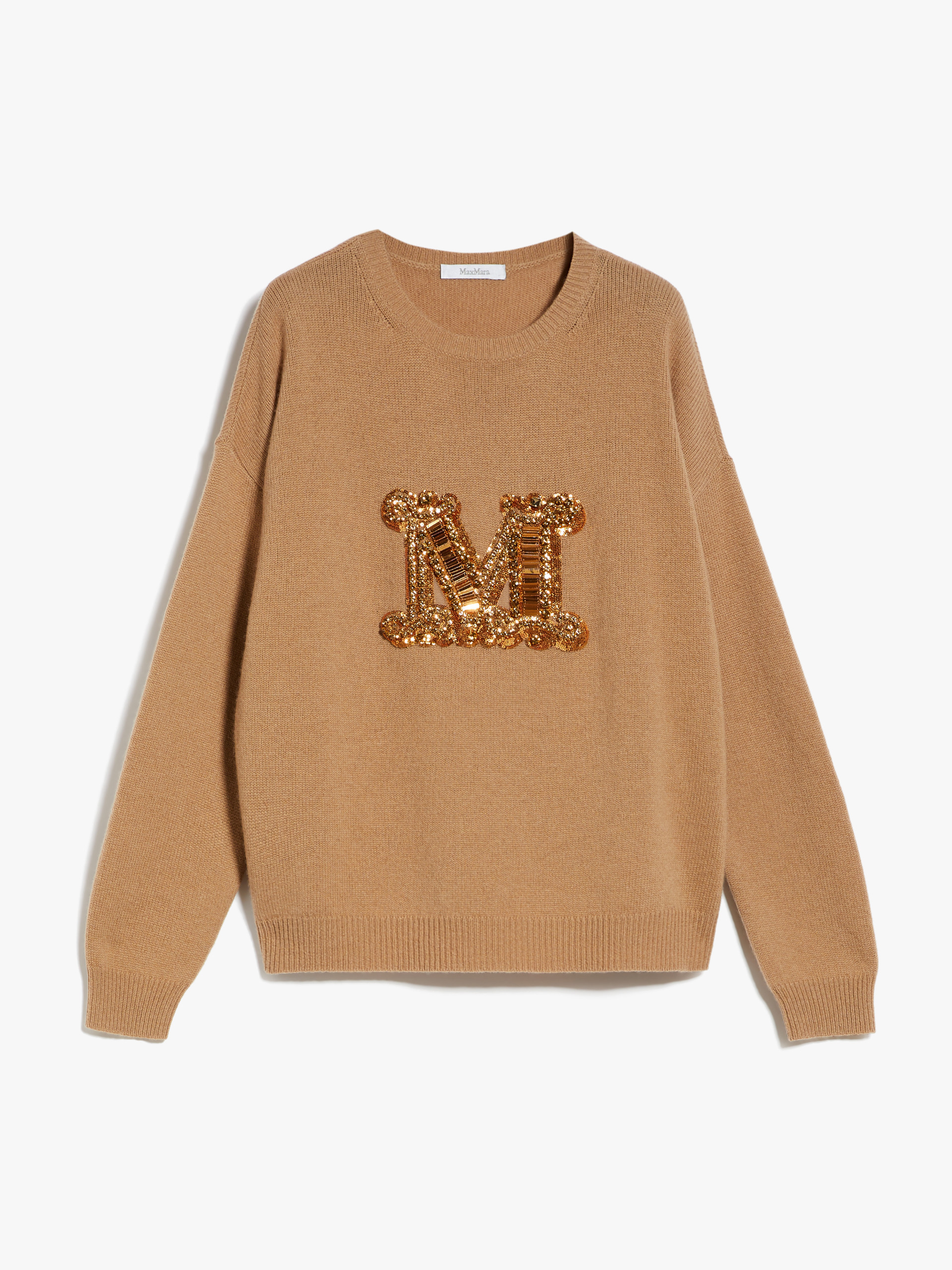 MAX MARA - Jewel embroidered cashmere jumper - CAMEL - MAX MARA SALE