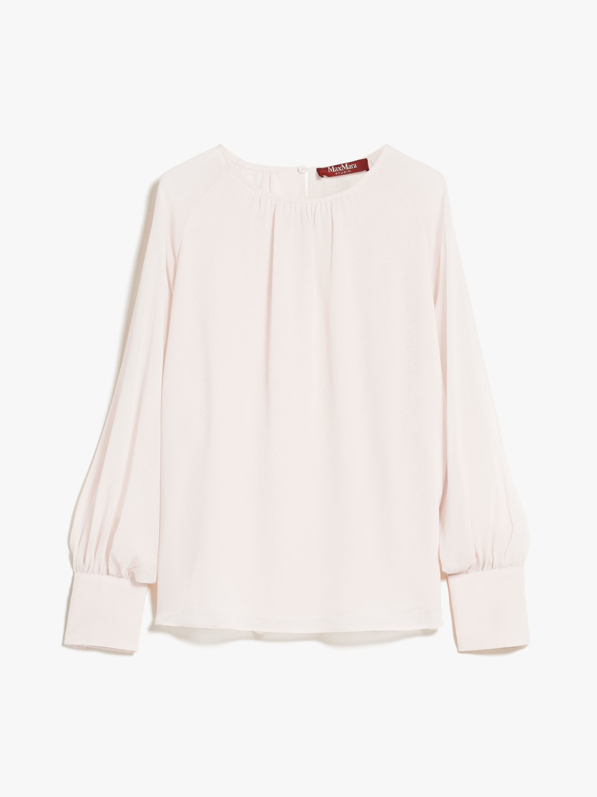 MAX MARA - Georgette blouse with wide sleeves - POWDER - MAX MARA SALE