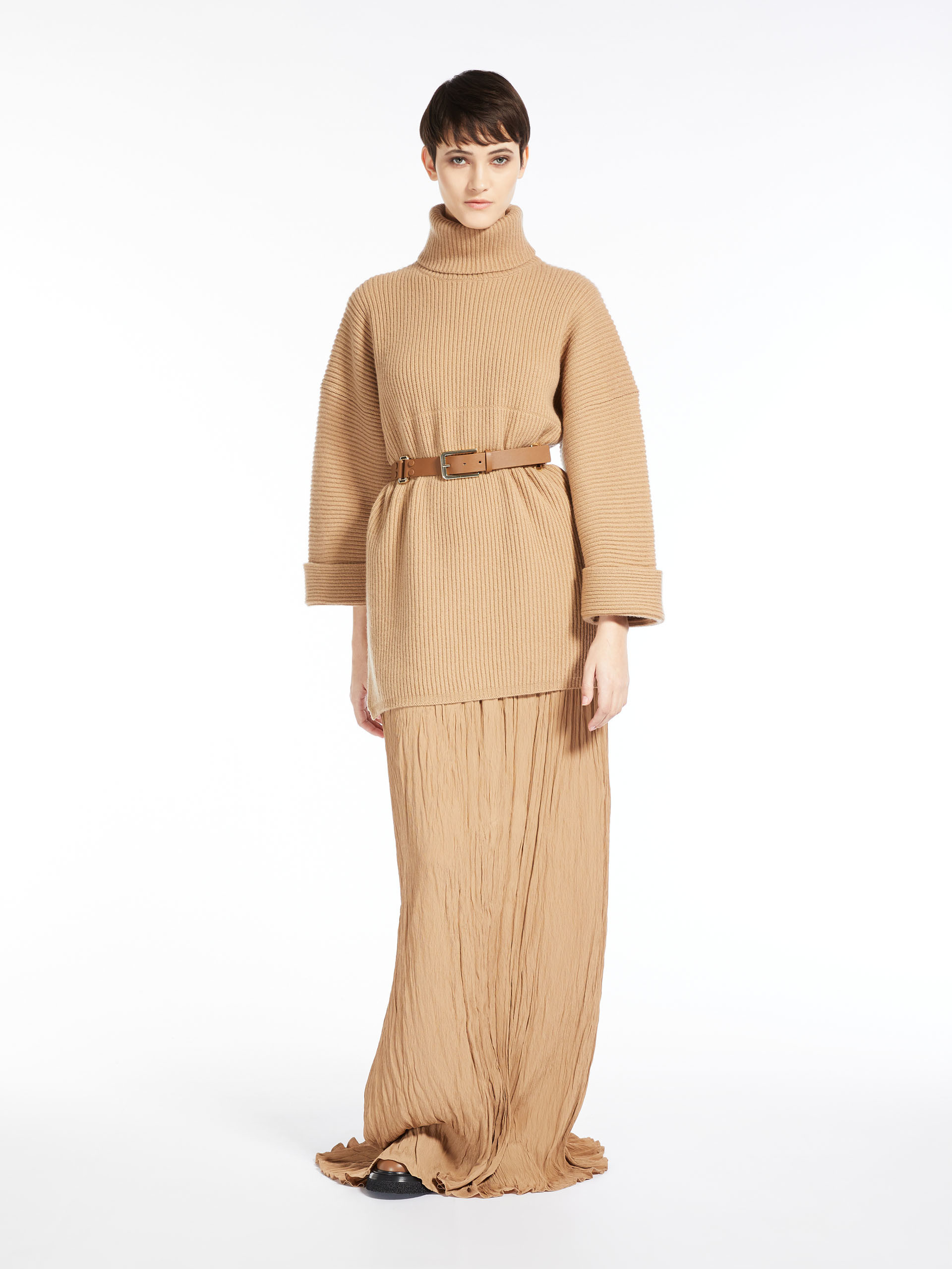 MAX MARA - Loose, wool and cashmere pullover - CAMEL - MAX MARA SALE