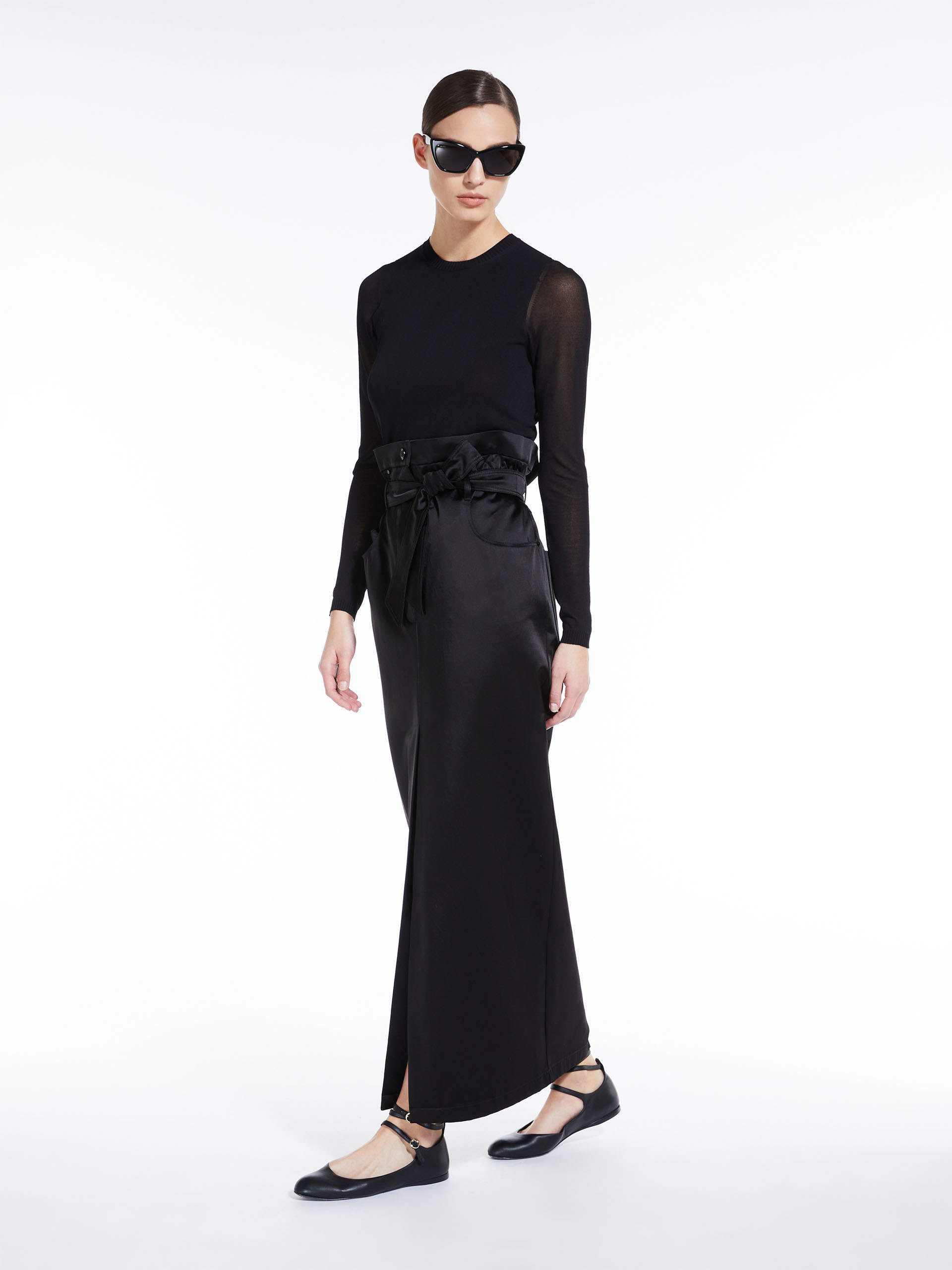 MAX MARA - Stretch-viscose slim-fit jumper - BLACK - MAX MARA SALE