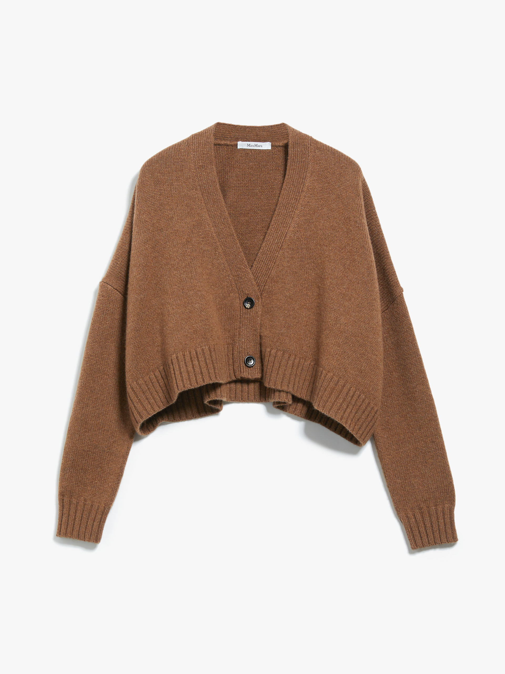MAX MARA - Wool and cashmere cropped cardigan - LIGHT BROWN - MAX MARA SALE