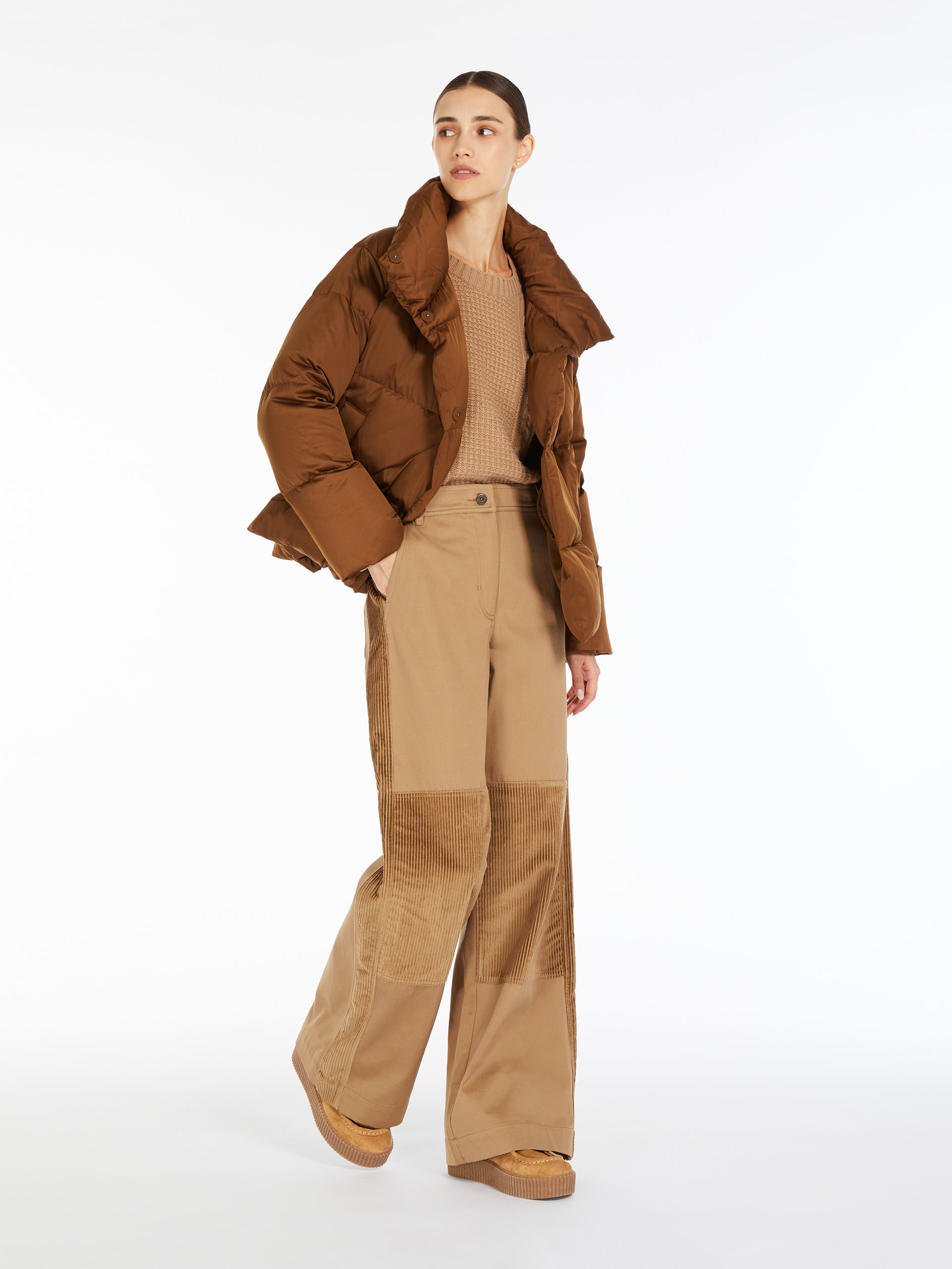 MAX MARA - Water-repellent satin down jacket - HAZELNUT BROWN - MAX MARA SALE