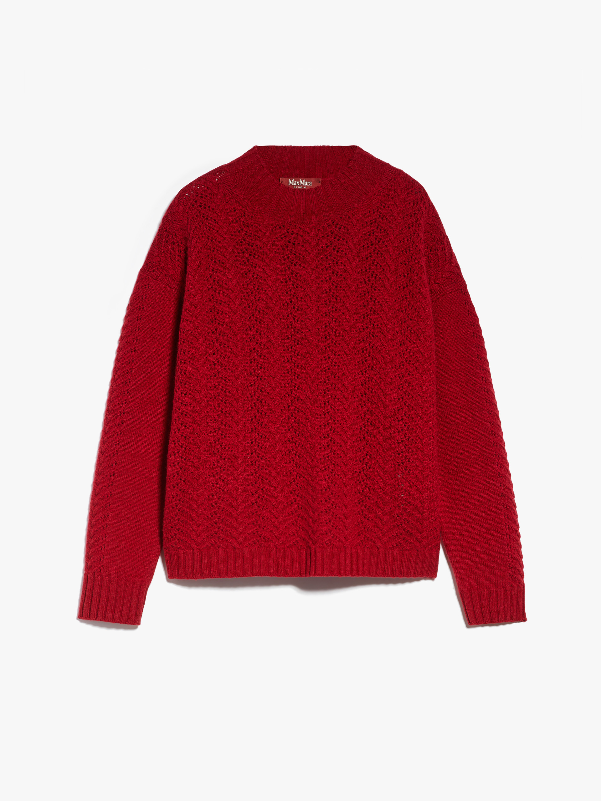 MAX MARA - Wool and cashmere mock polo-neck jumper - RED - MAX MARA SALE