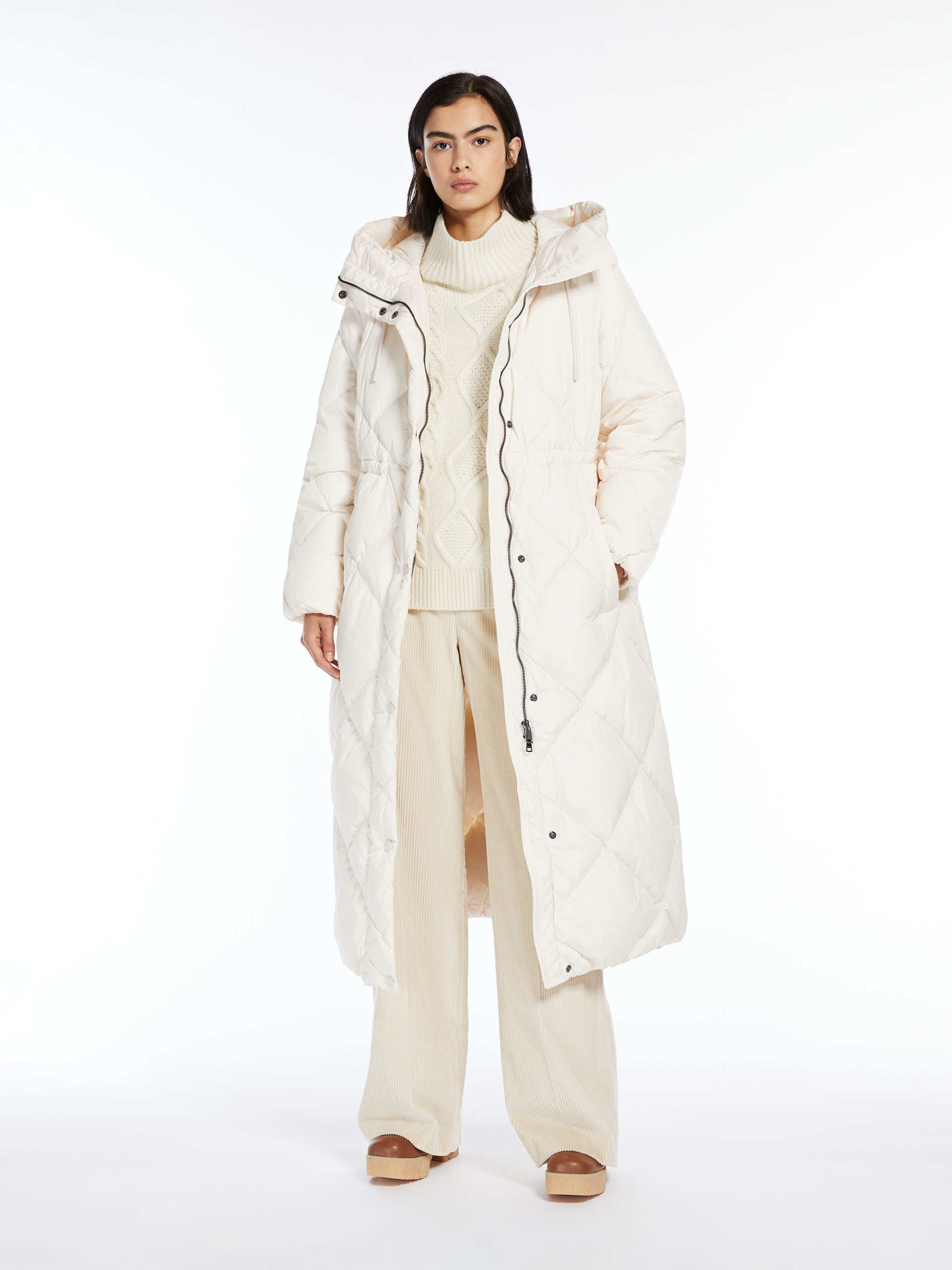 MAX MARA - Water-repellent taffeta down jacket - OPTICAL WHITE - MAX MARA SALE