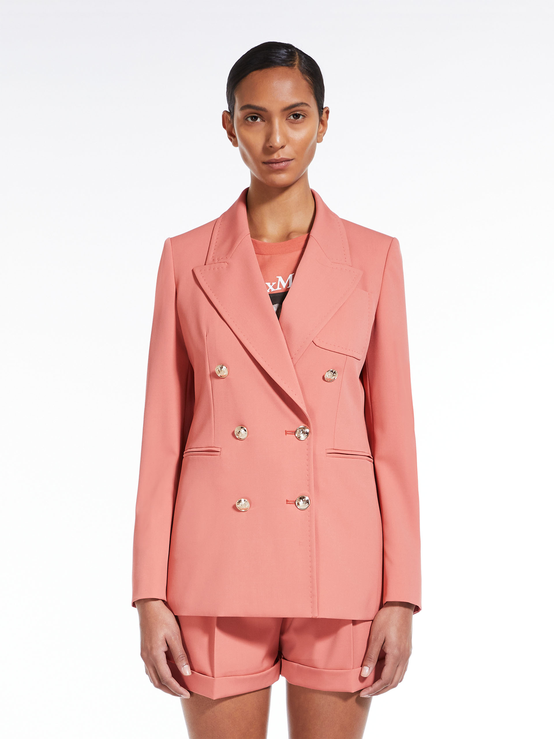 MAX MARA - Gabardine wool blazer - SALMON - MAX MARA SALE