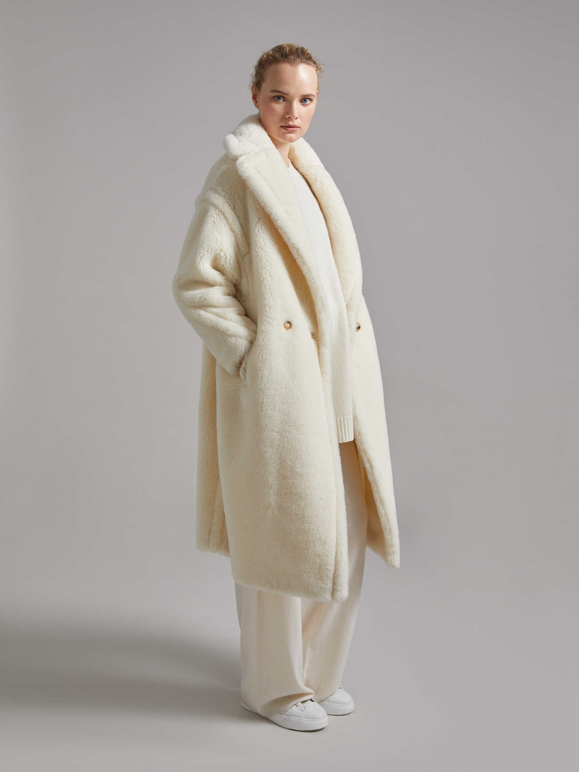 MAX MARA Teddy Bear Icon Coat - WHITE - MAX MARA SALE