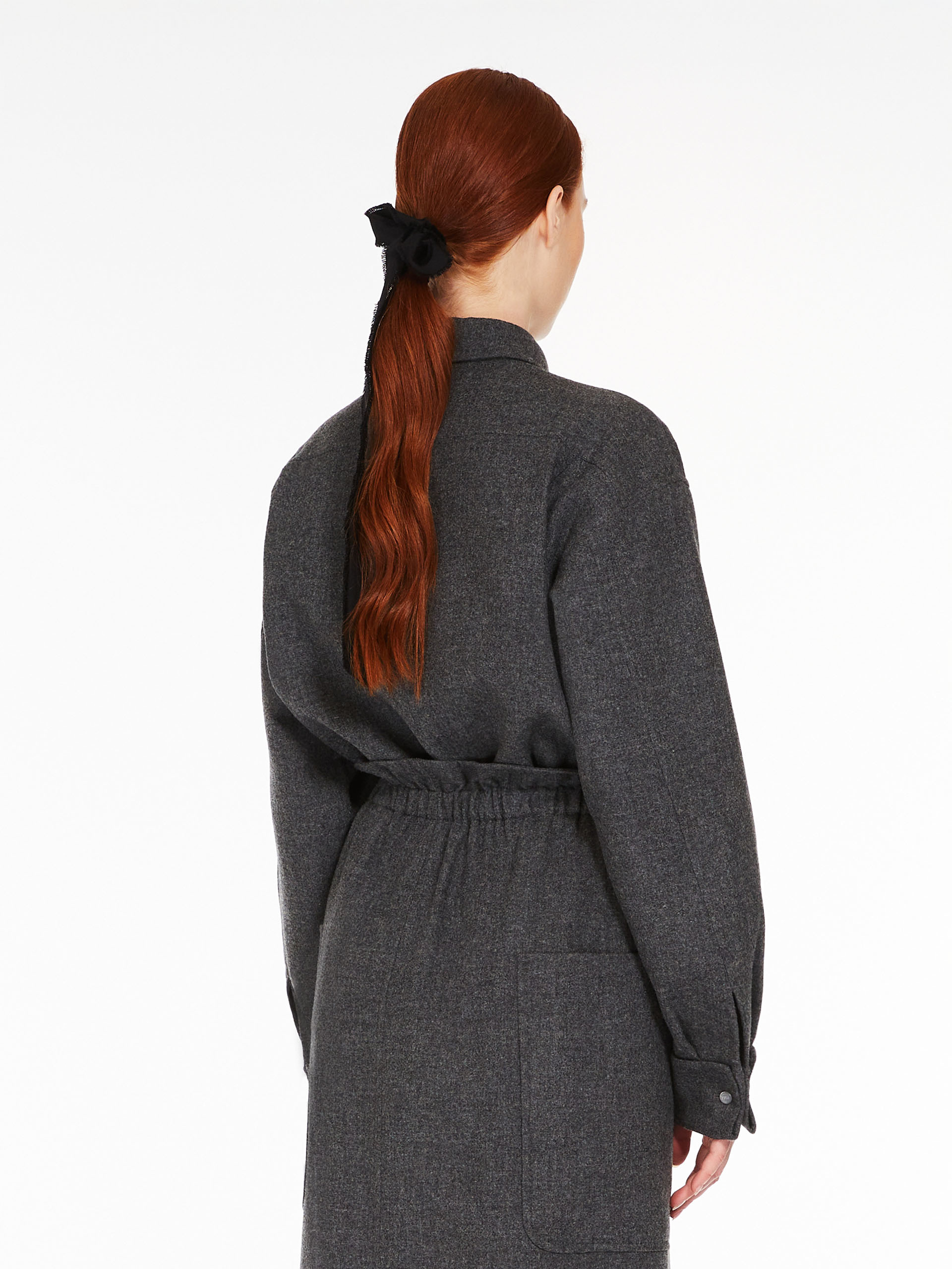 MAX MARA - Wool and cashmere shirt jacket - MEDIUM GREY - MAX MARA SALE