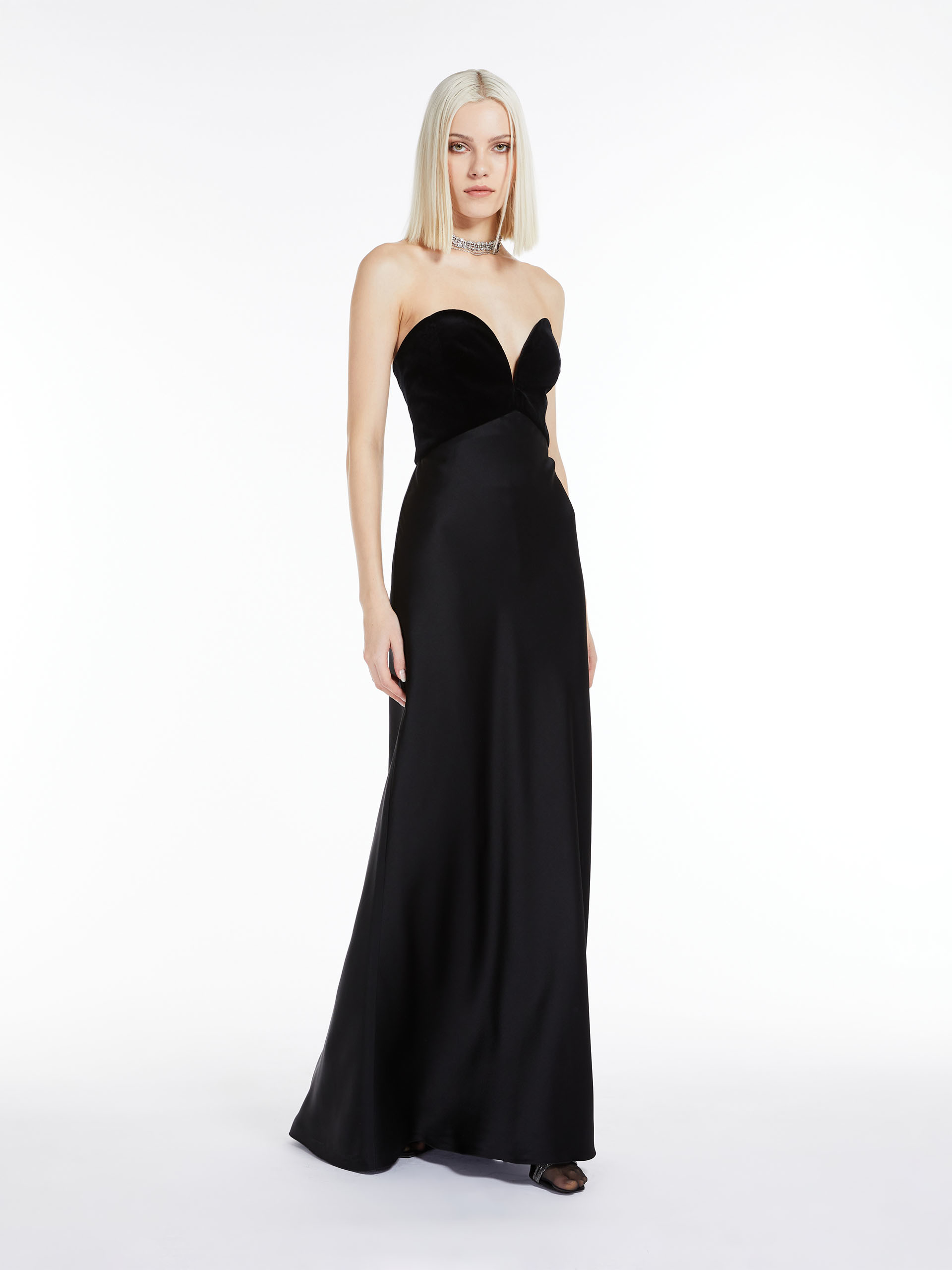 MAX MARA - Envers satin bustier dress - BLACK - MAX MARA SALE