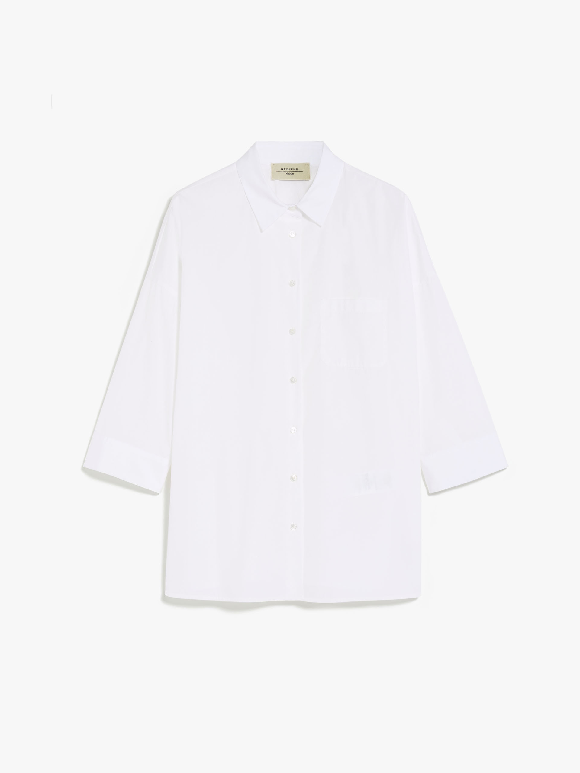 MAX MARA - Loose shirt in striped poplin - OPTICAL WHITE - MAX MARA SALE