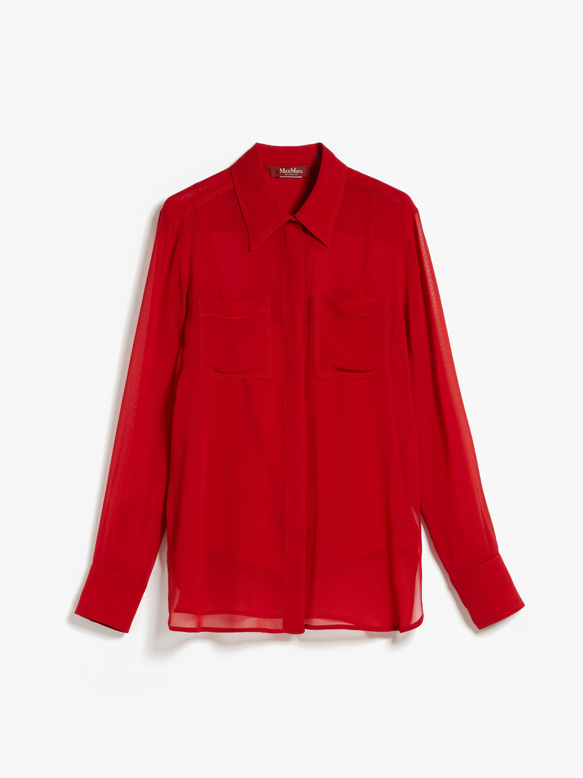 MAX MARA - Silk georgette shirt - RED - MAX MARA SALE
