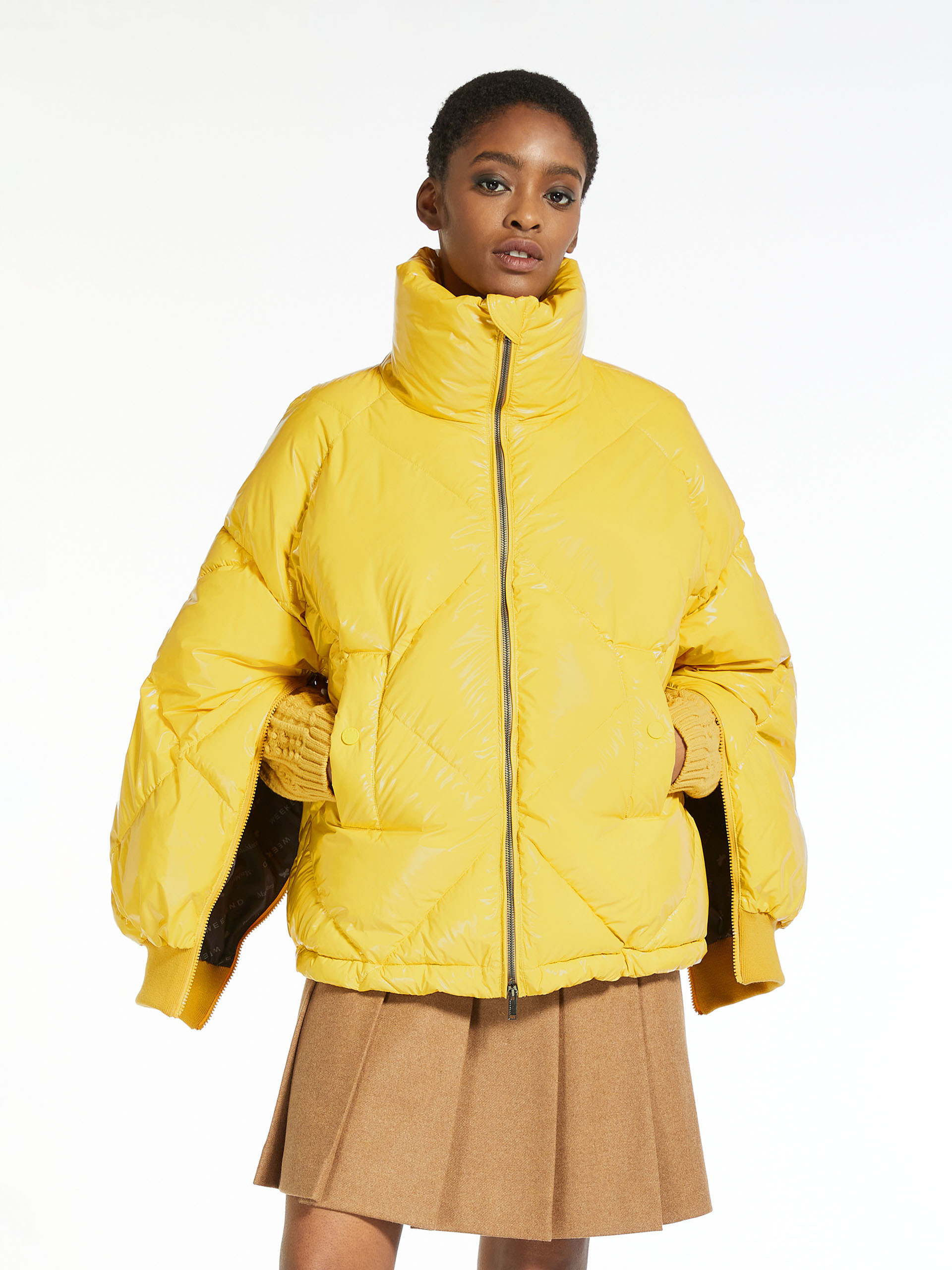 MAX MARA - Water-repellent taffeta down jacket - YELLOW - MAX MARA SALE