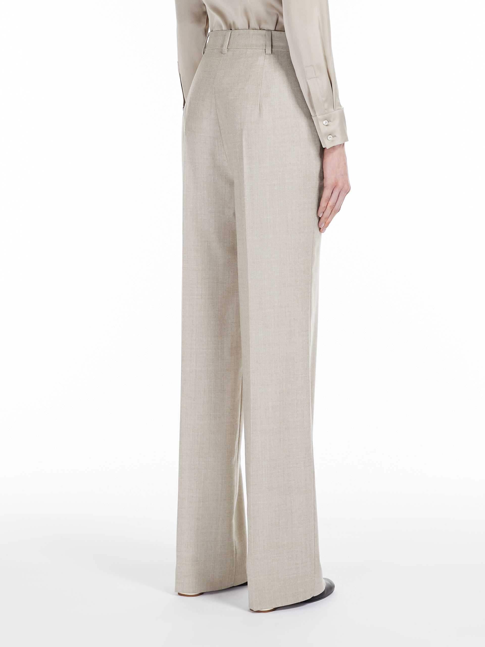 MAX MARA - Wool flannel trousers - BEIGE - MAX MARA SALE