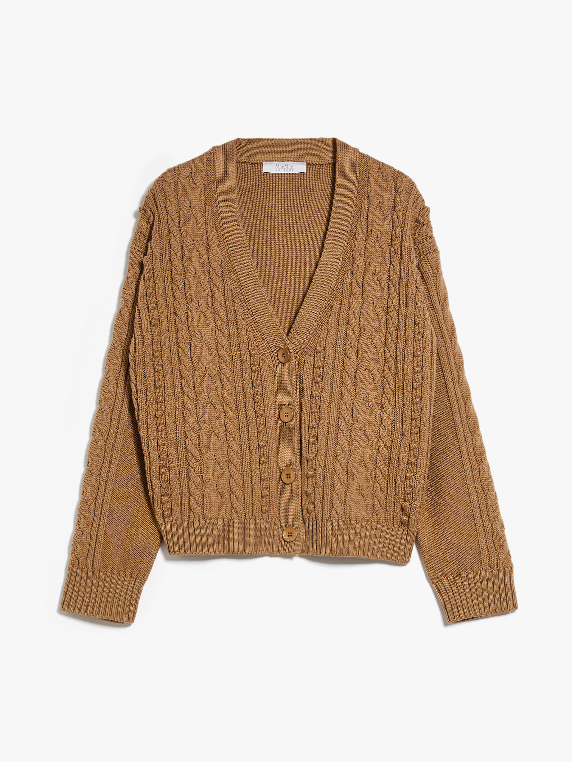 MAX MARA - Wool yarn cardigan - CAMEL - MAX MARA SALE