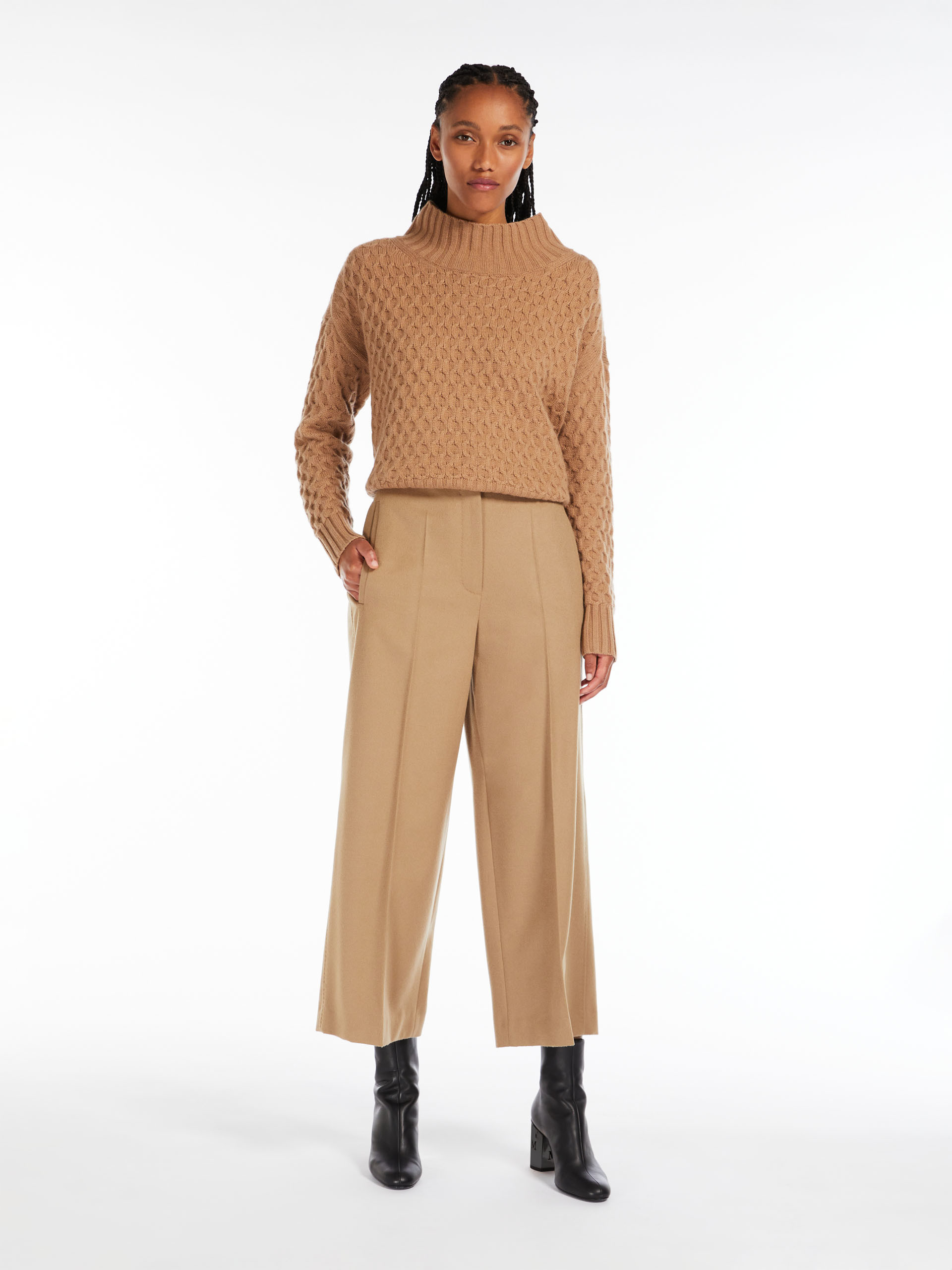 MAX MARA - Soft wool and cashmere jumper - CAMEL - MAX MARA SALE