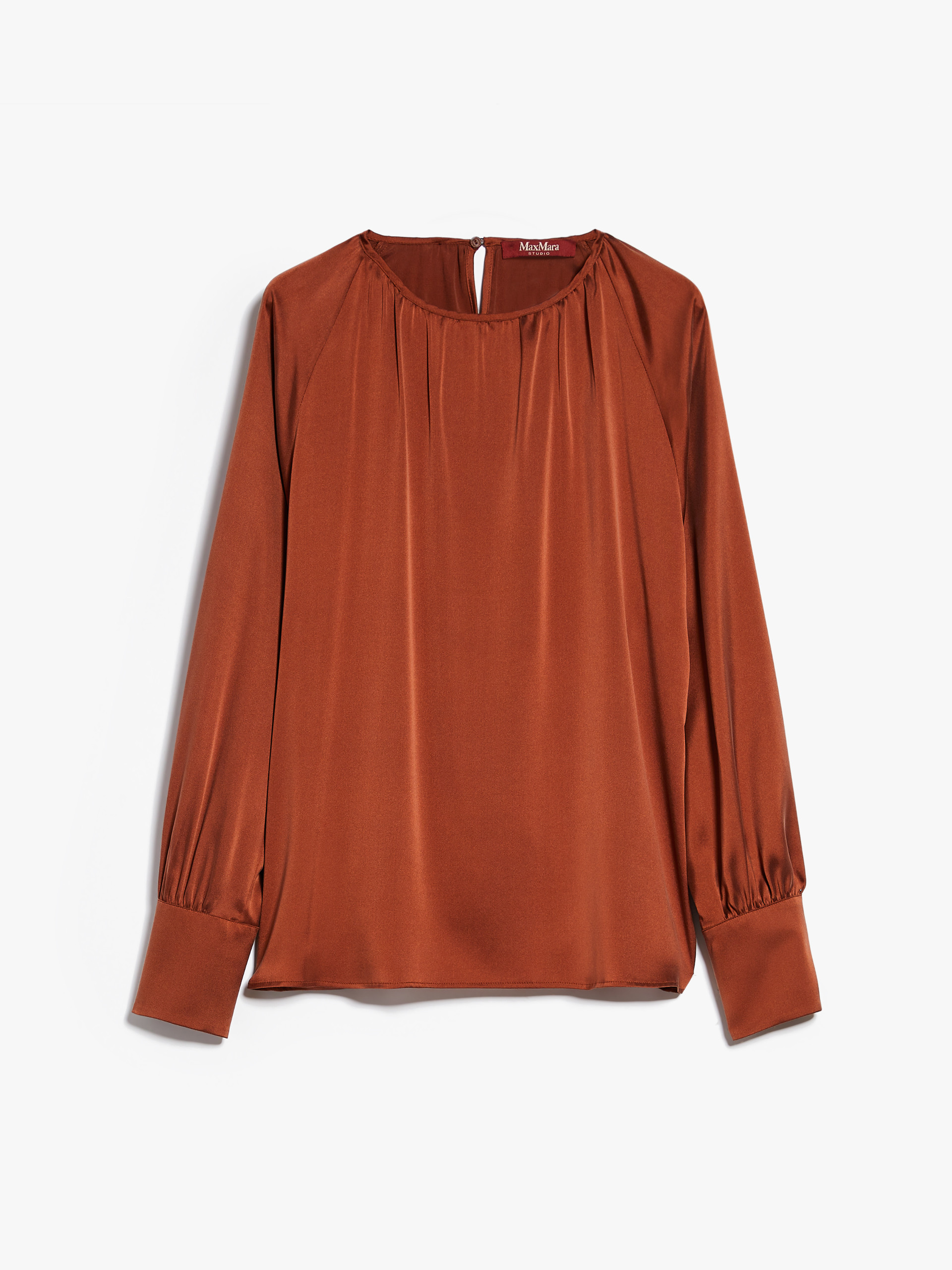 MAX MARA - Silk satin blouse - ORANGE - MAX MARA SALE