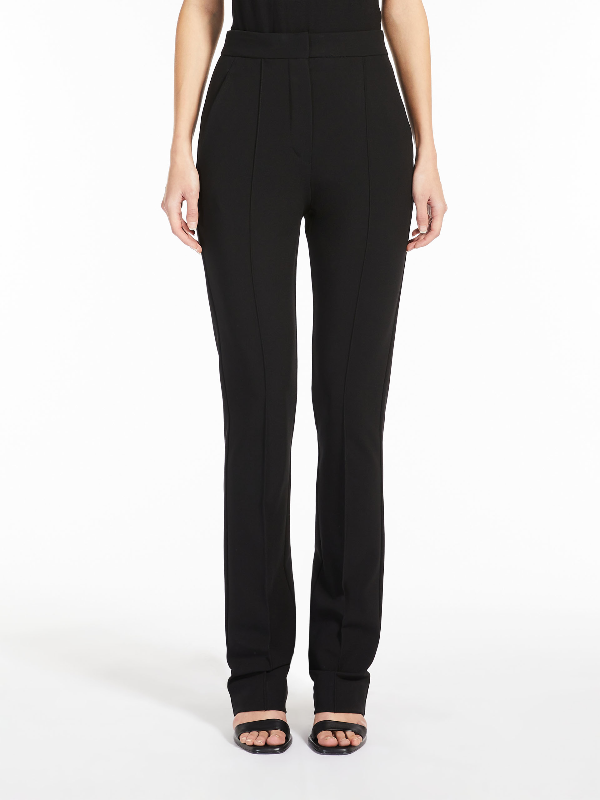 MAX MARA - Slim-fit viscose jersey trousers - BLACK - MAX MARA SALE