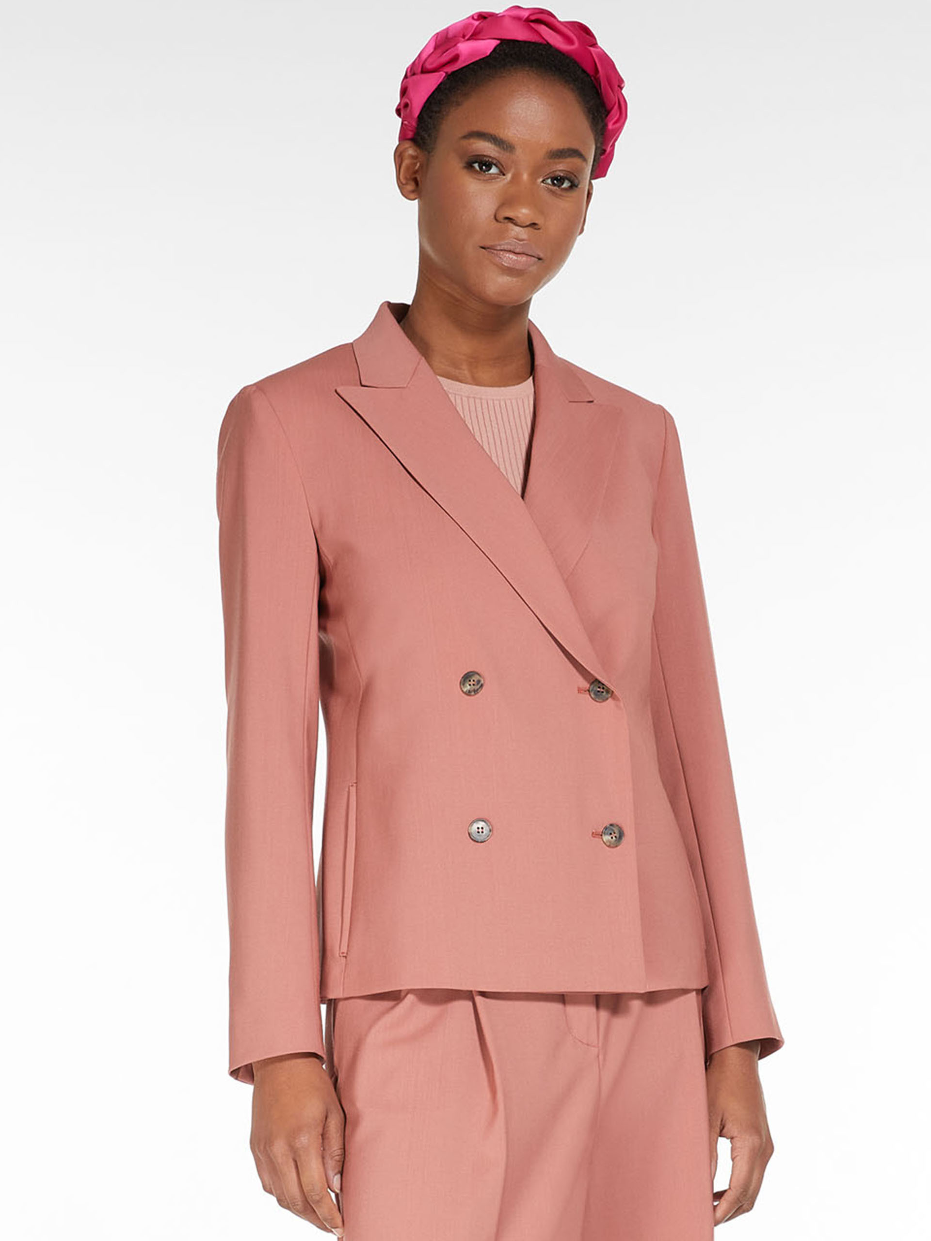 MAX MARA - Double-breasted blazer in wool fabric - TERRA COTTA - MAX MARA SALE