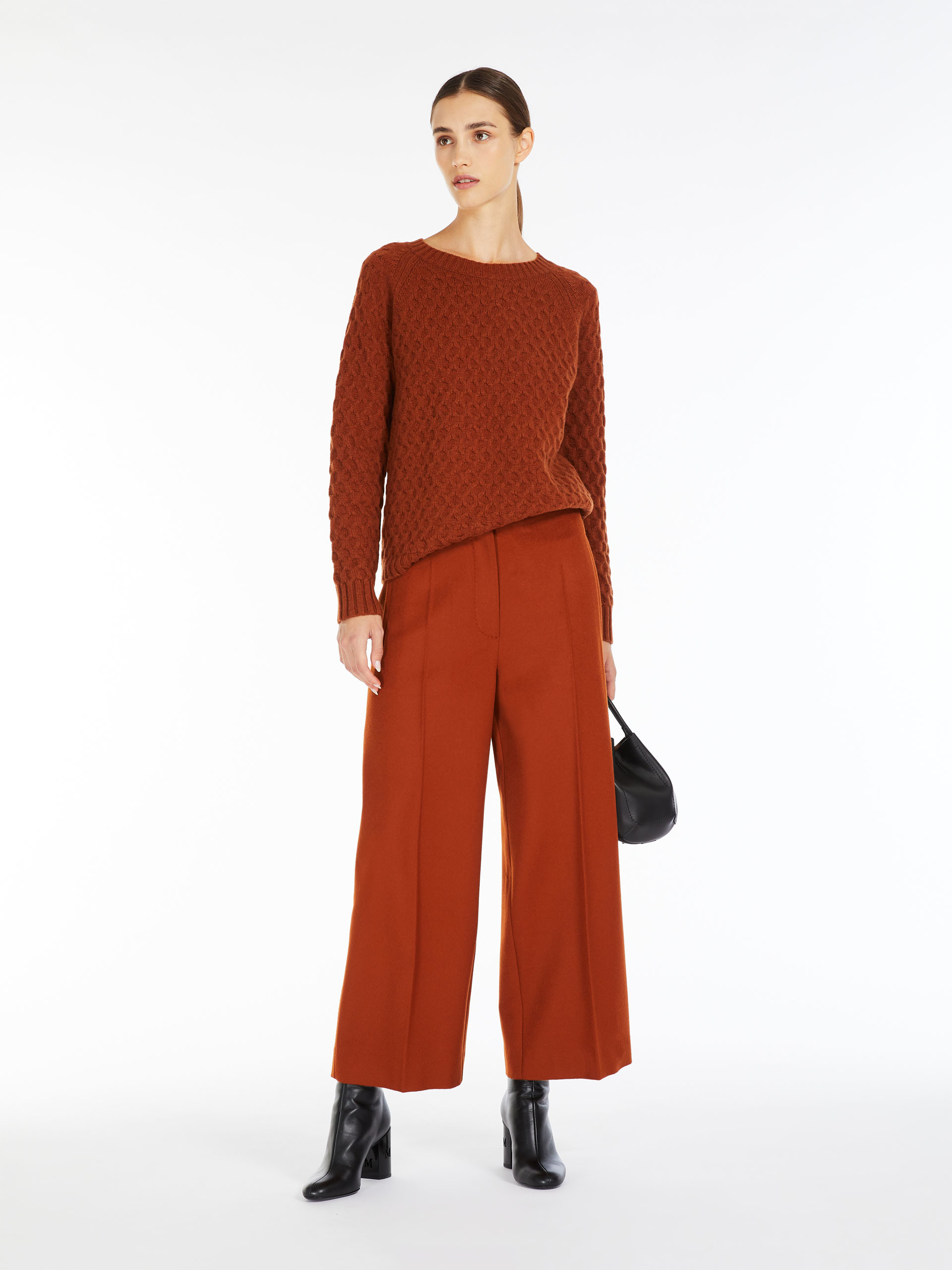 MAX MARA - Wool and cashmere yarn sweater - TERRA COTTA - MAX MARA SALE