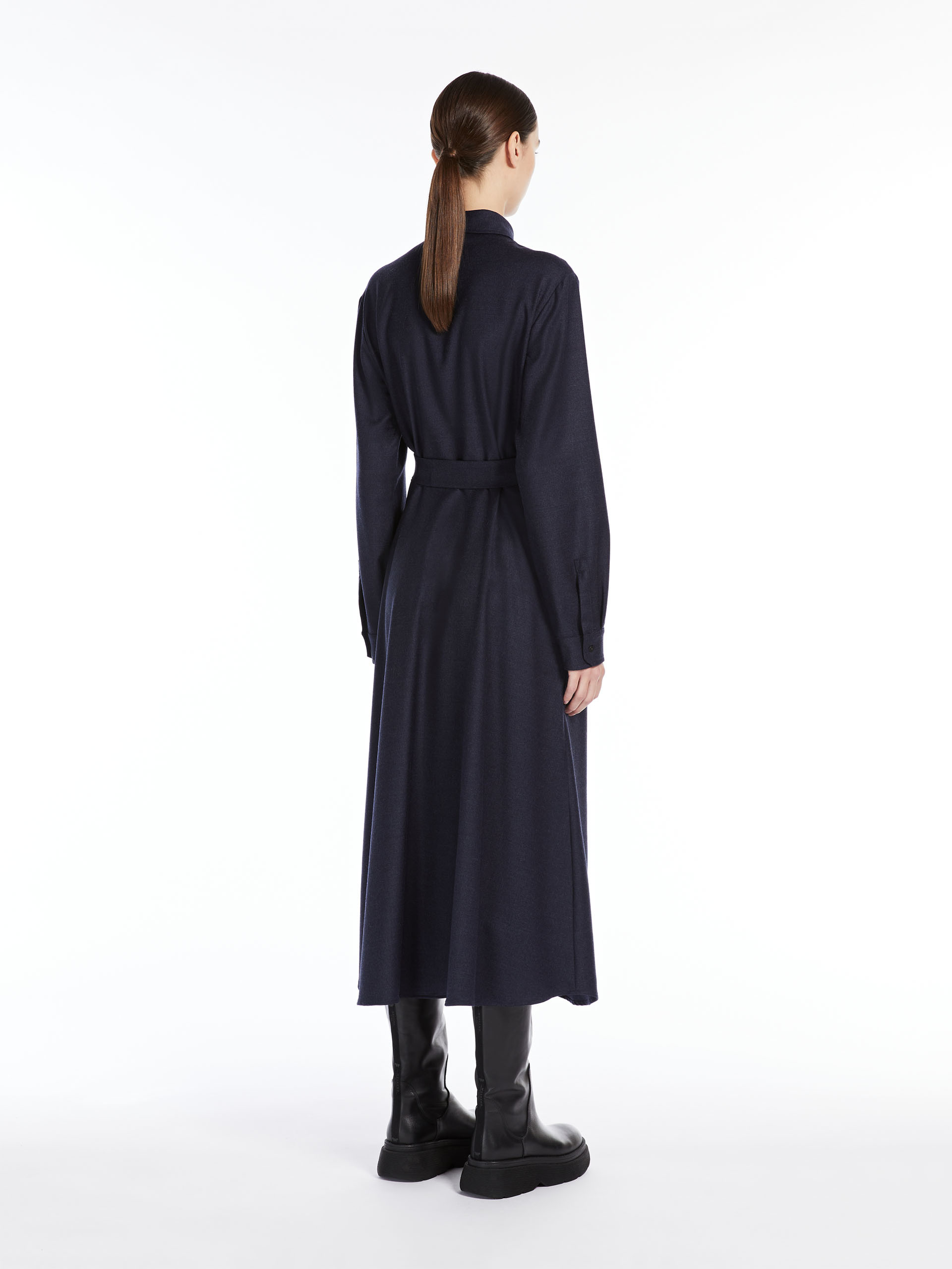 MAX MARA - Wool flannel dress - ULTRAMARINE - MAX MARA SALE