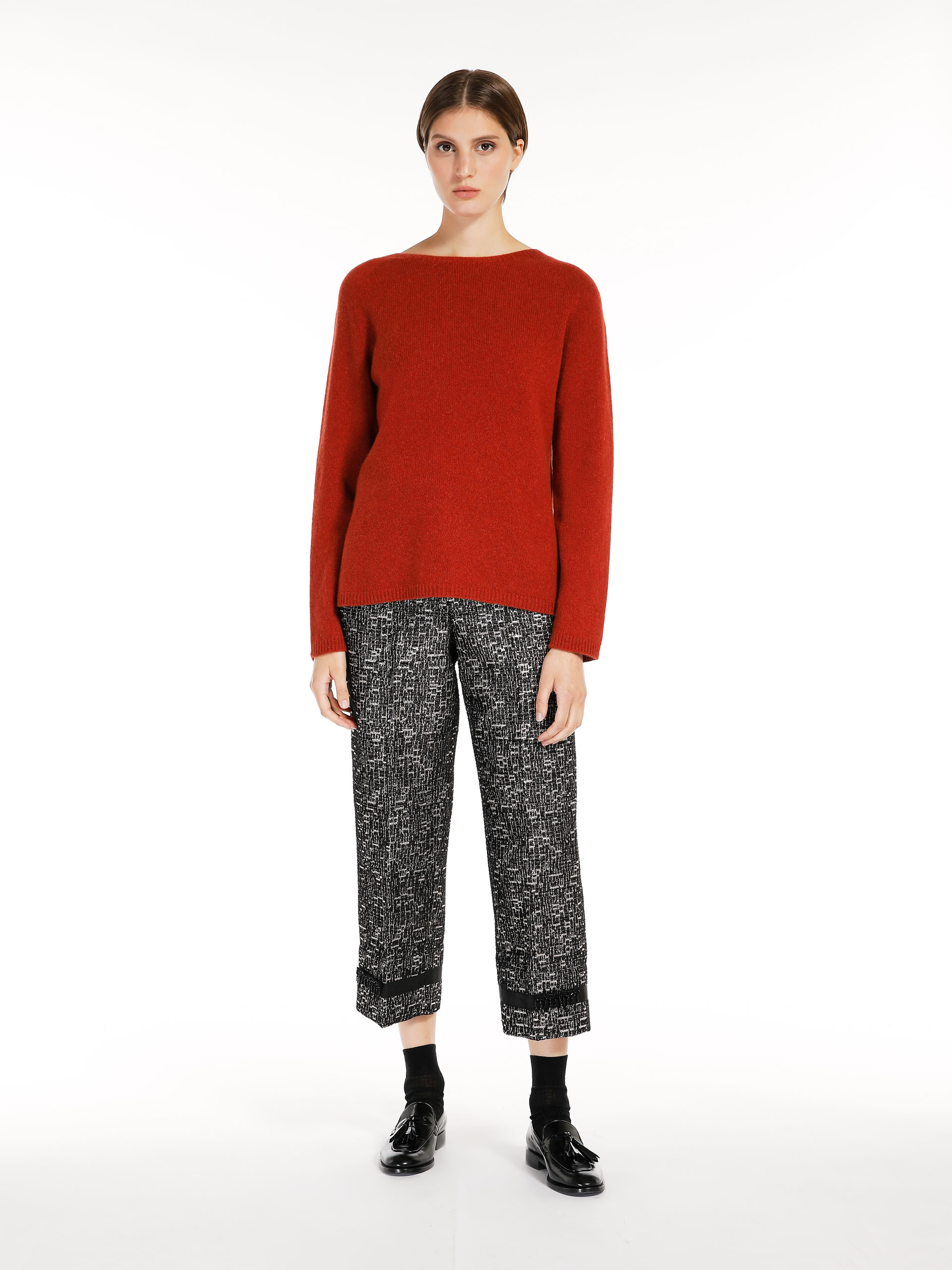 MAX MARA - Wool and cashmere yarn sweater - ORANGE - MAX MARA SALE