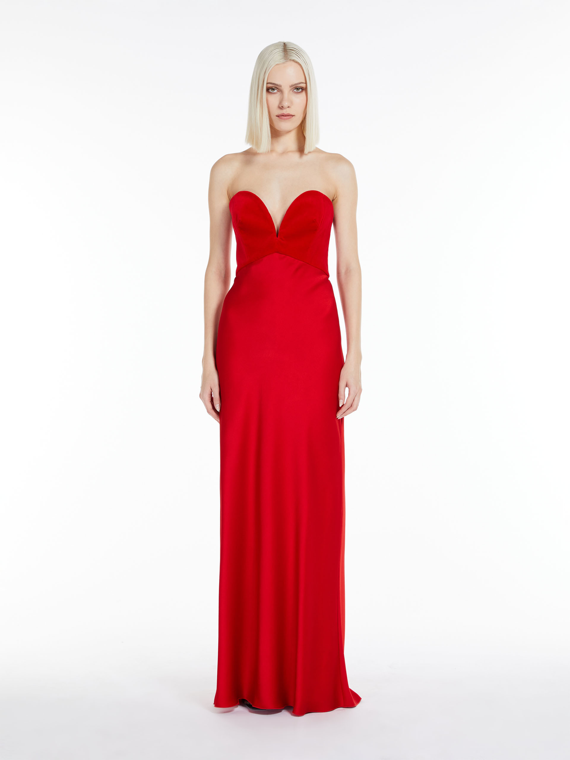 MAX MARA - Envers satin bustier dress - RED - MAX MARA SALE