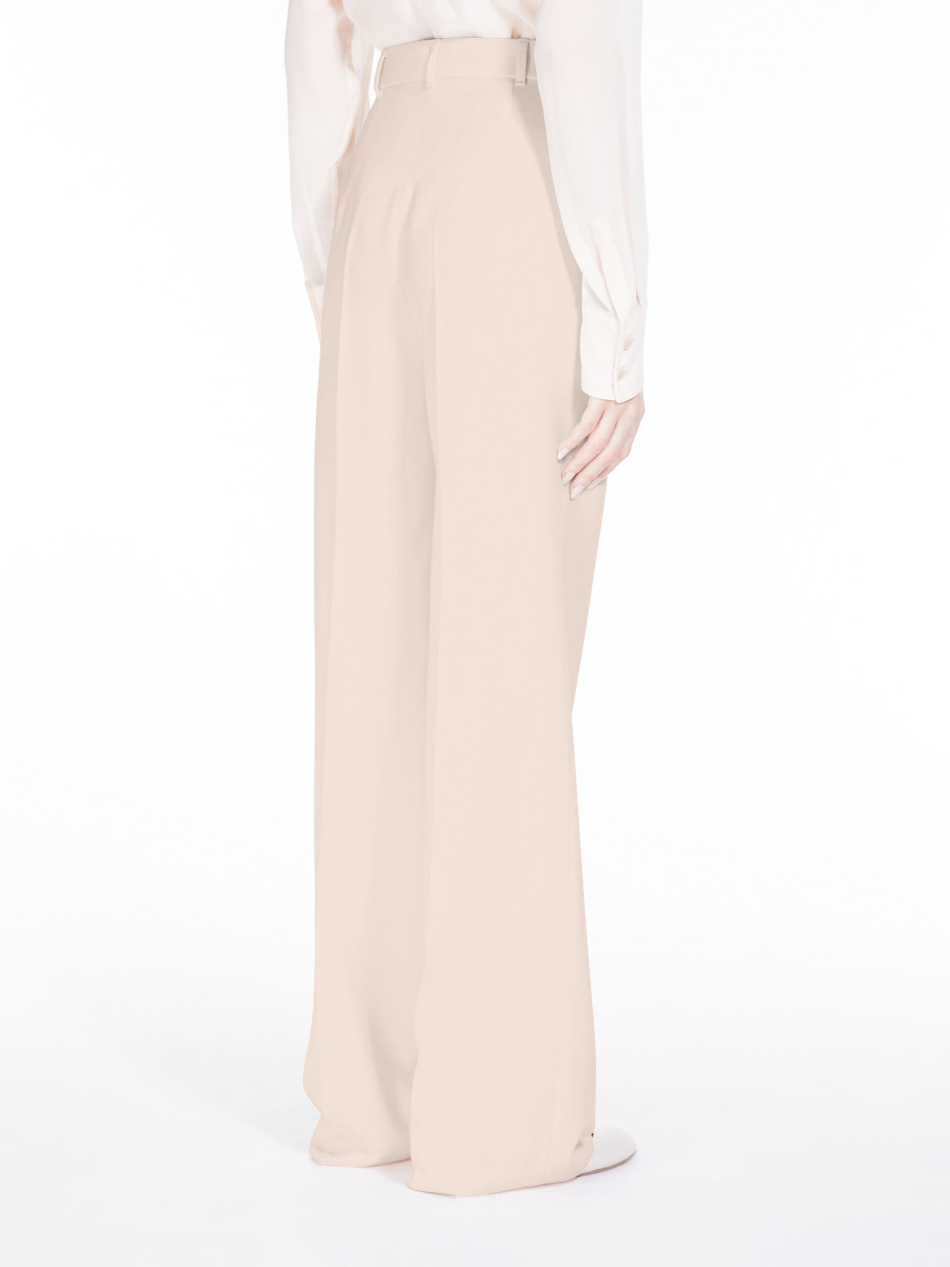 MAX MARA - Long wool crepe trousers - POWDER - MAX MARA SALE